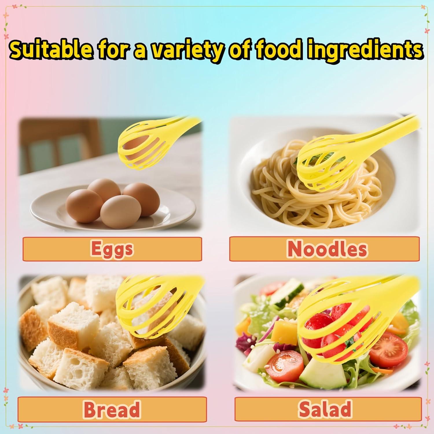 Batidor de huevos y pinzas 2 en 1 Genérico Amarillo ABS