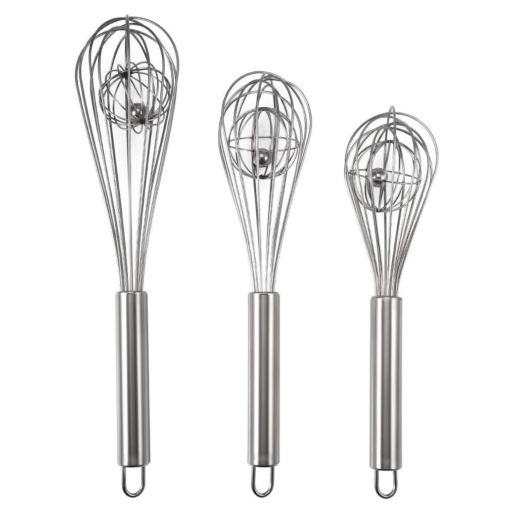 Paquete de 3 Batidores de Globo Amytalk Acero Inoxidable 24-31 cm
