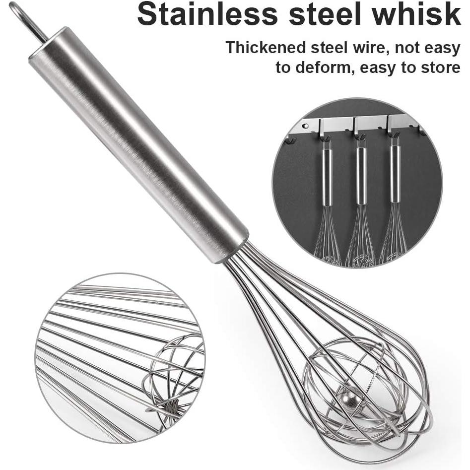 Paquete de 3 Batidores de Globo Amytalk Acero Inoxidable 24-31 cm