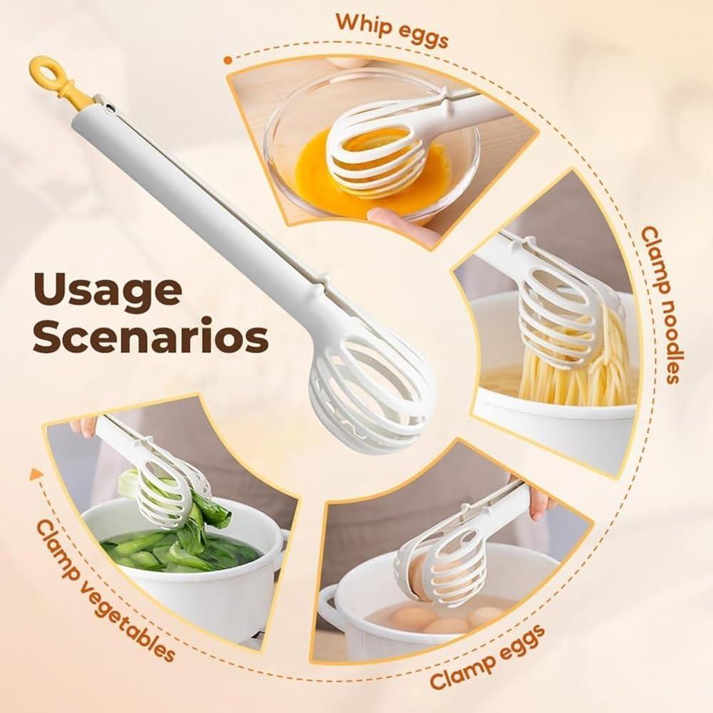 Batidor de Huevo y Clip de Comida 2 en 1 Howfulcheer Verde