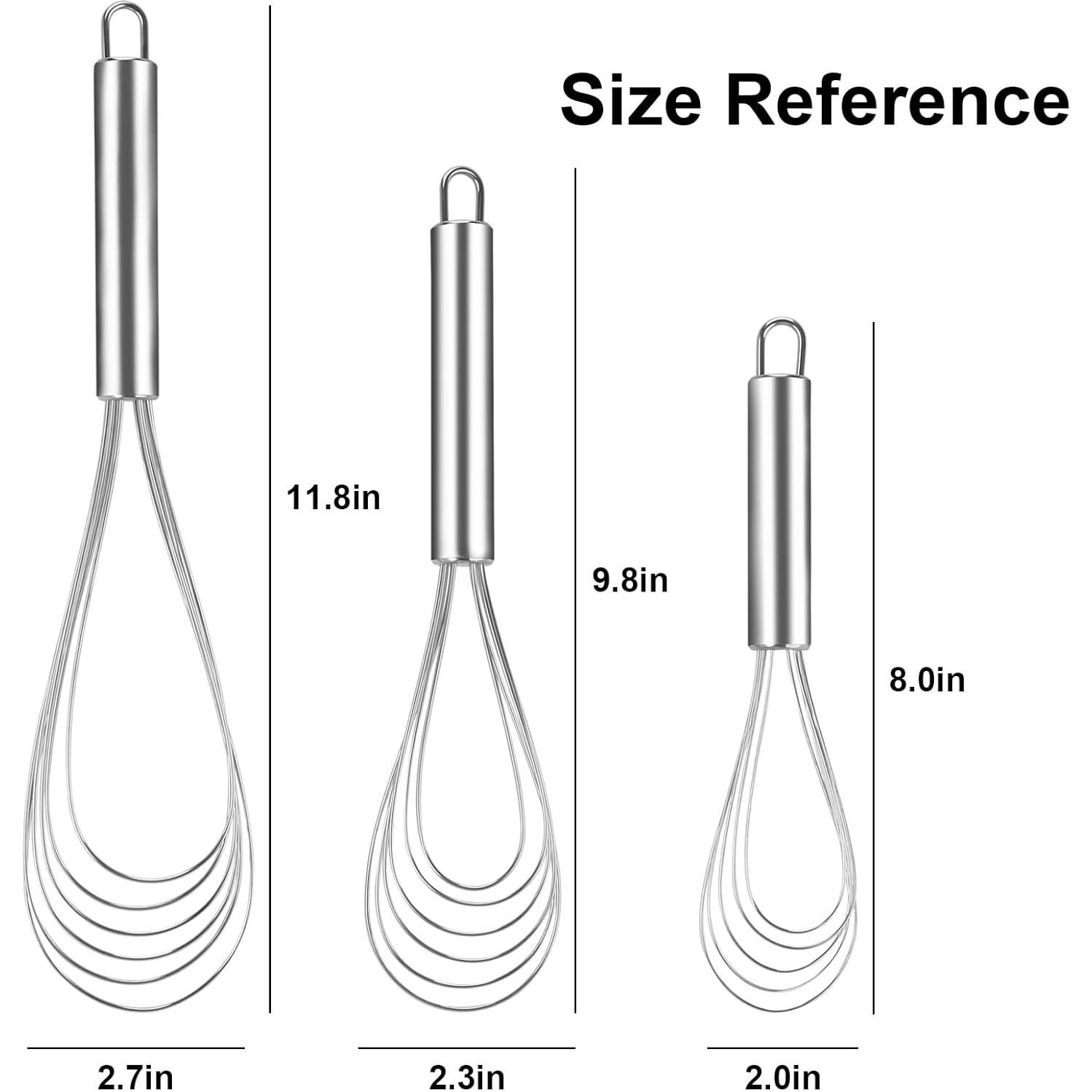 Juego de Batidores Planos de Acero Inoxidable Miruchertter - 3 Tamaños