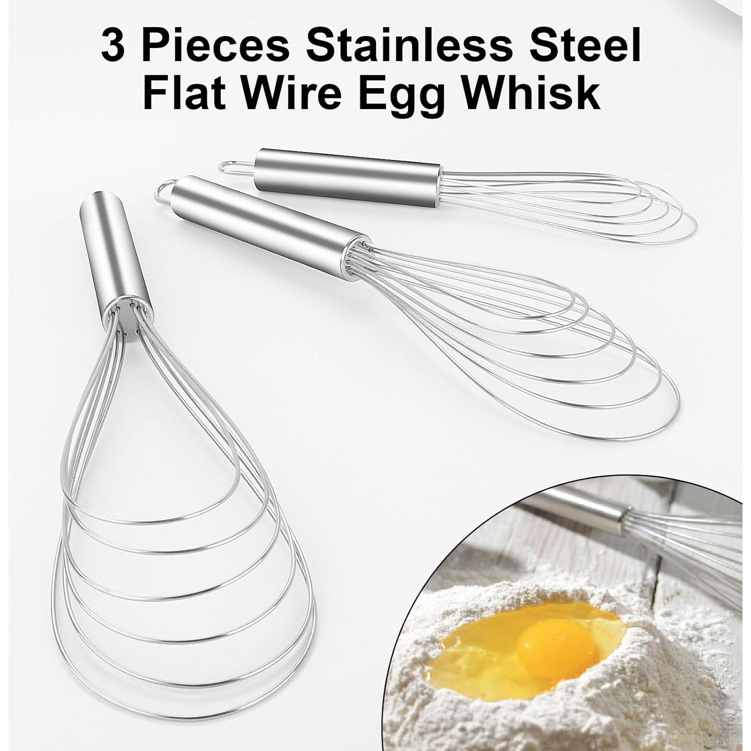 Juego de Batidores Planos de Acero Inoxidable Miruchertter - 3 Tamaños