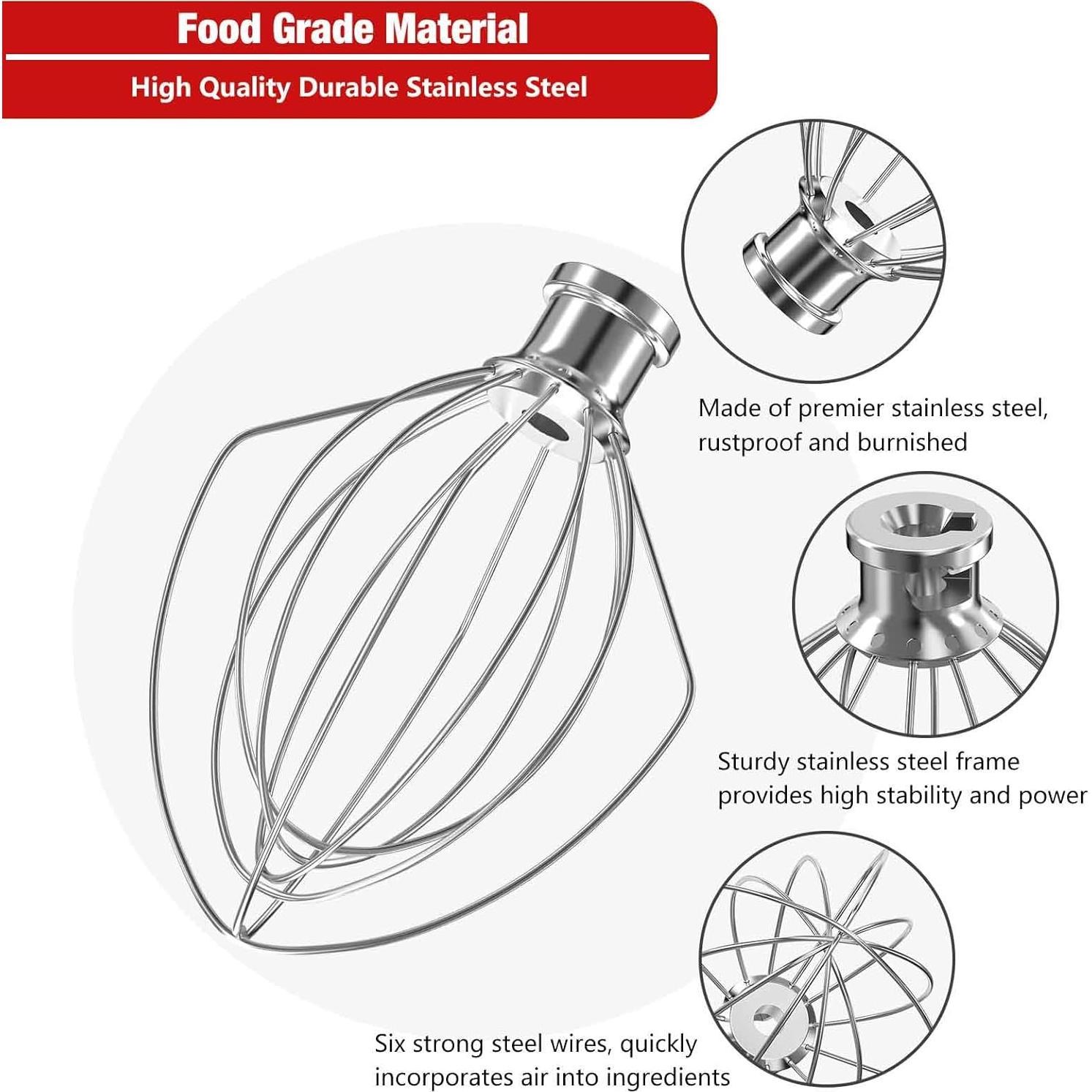 Batidor de Alambre de Acero Inoxidable KN256 para KitchenAid