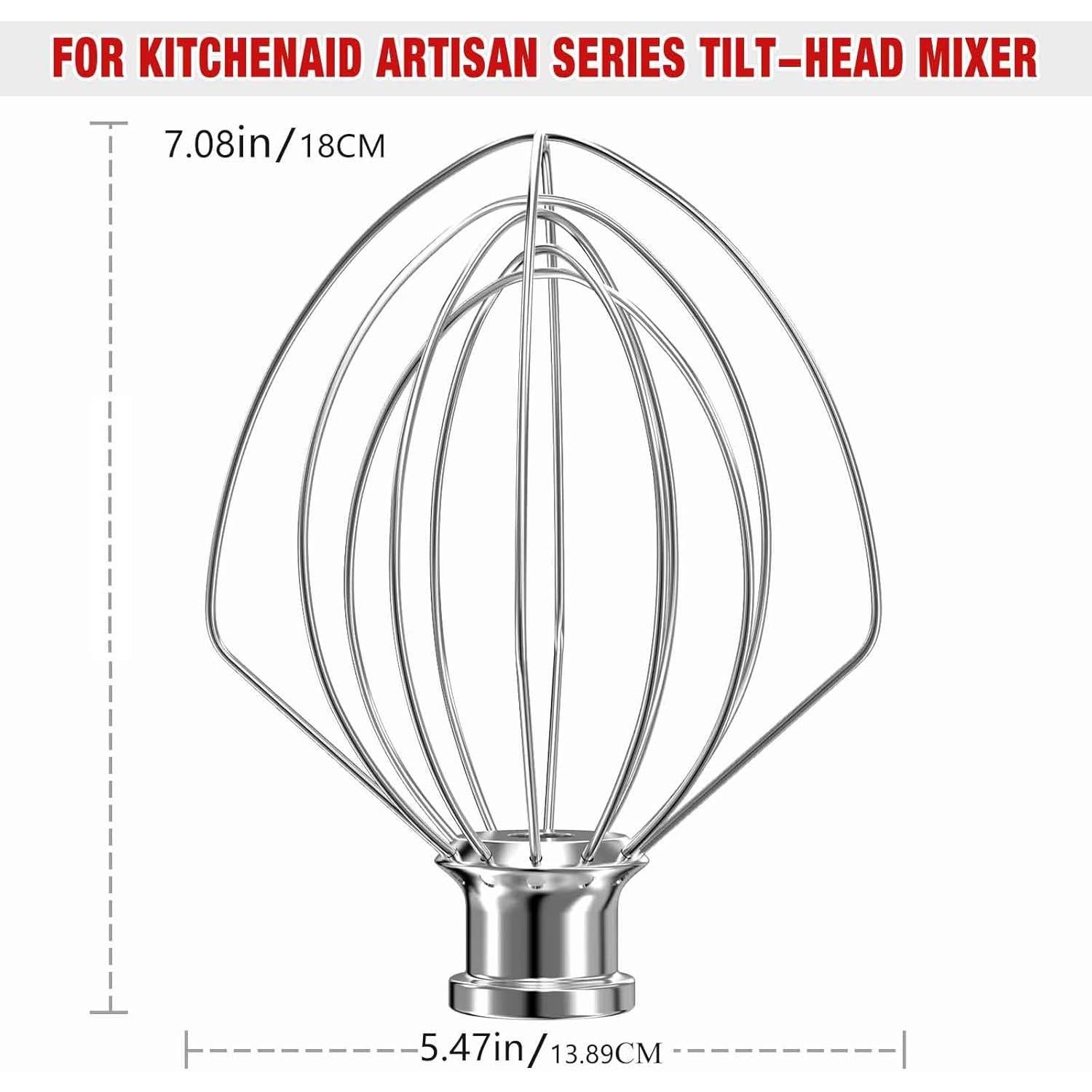 Batidor de Alambre de Acero Inoxidable KN256 para KitchenAid