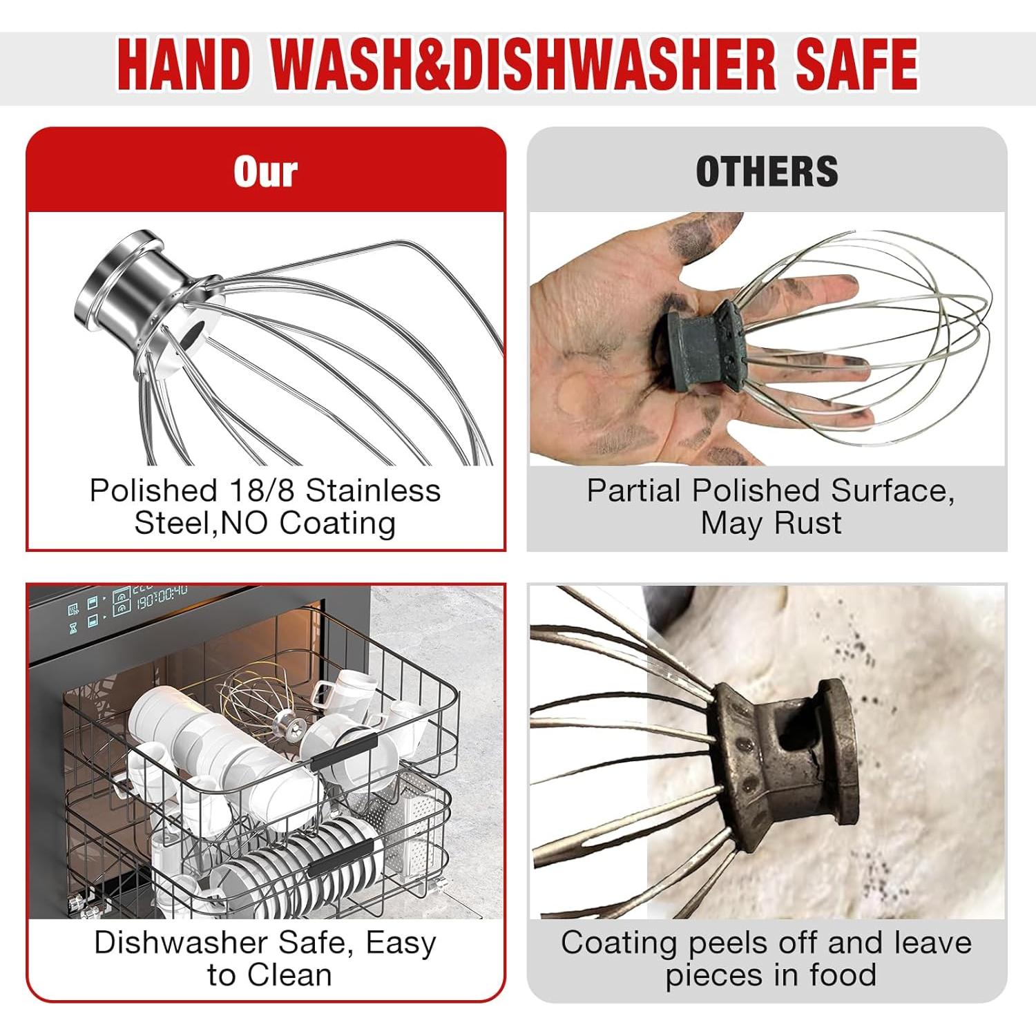 Batidor de Alambre de Acero Inoxidable KN256 para KitchenAid