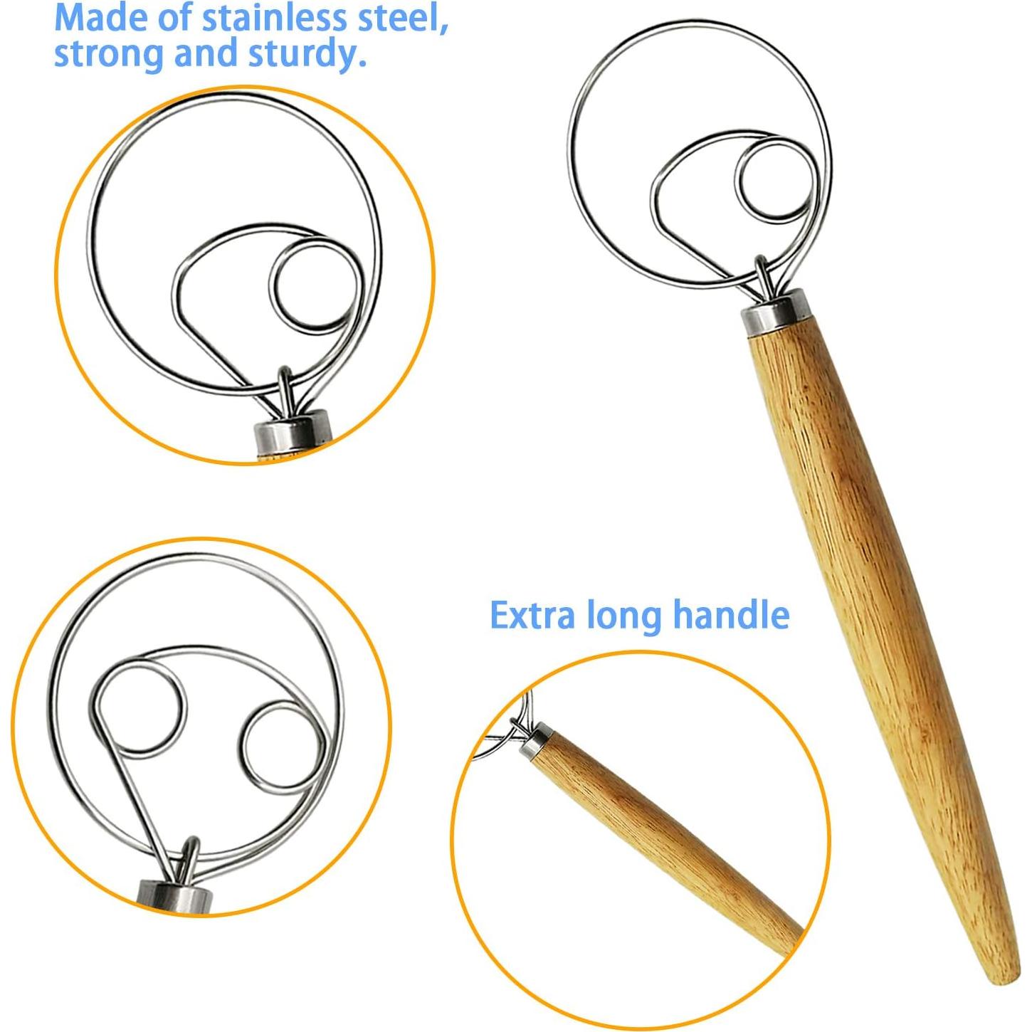 Conjunto de Batidores de Masa Danesa Listenman - 2 Piezas Acero Inoxidable