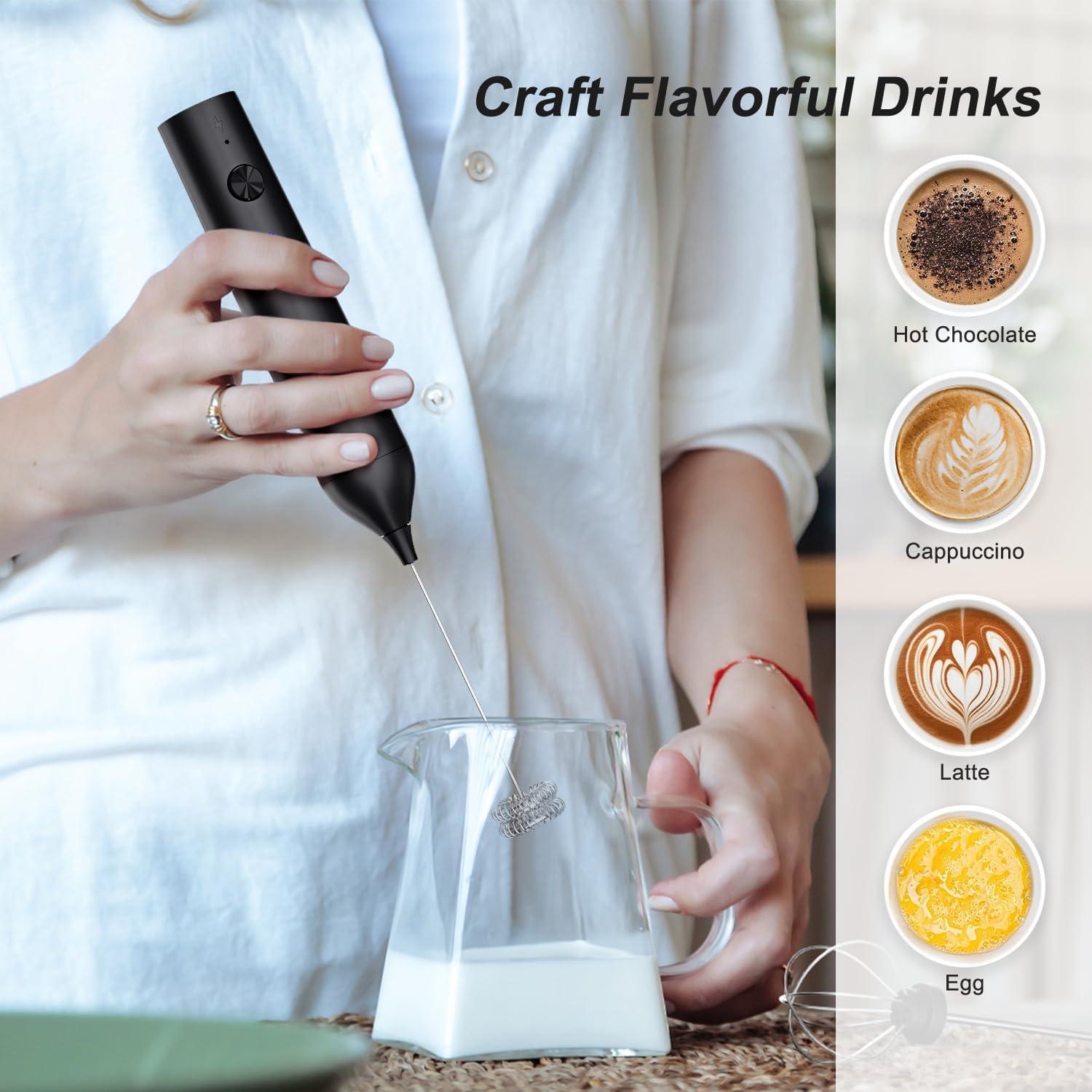 Espumador de Leche ELMWAY KJBQ-13 Negro Recargable 3 Velocidades