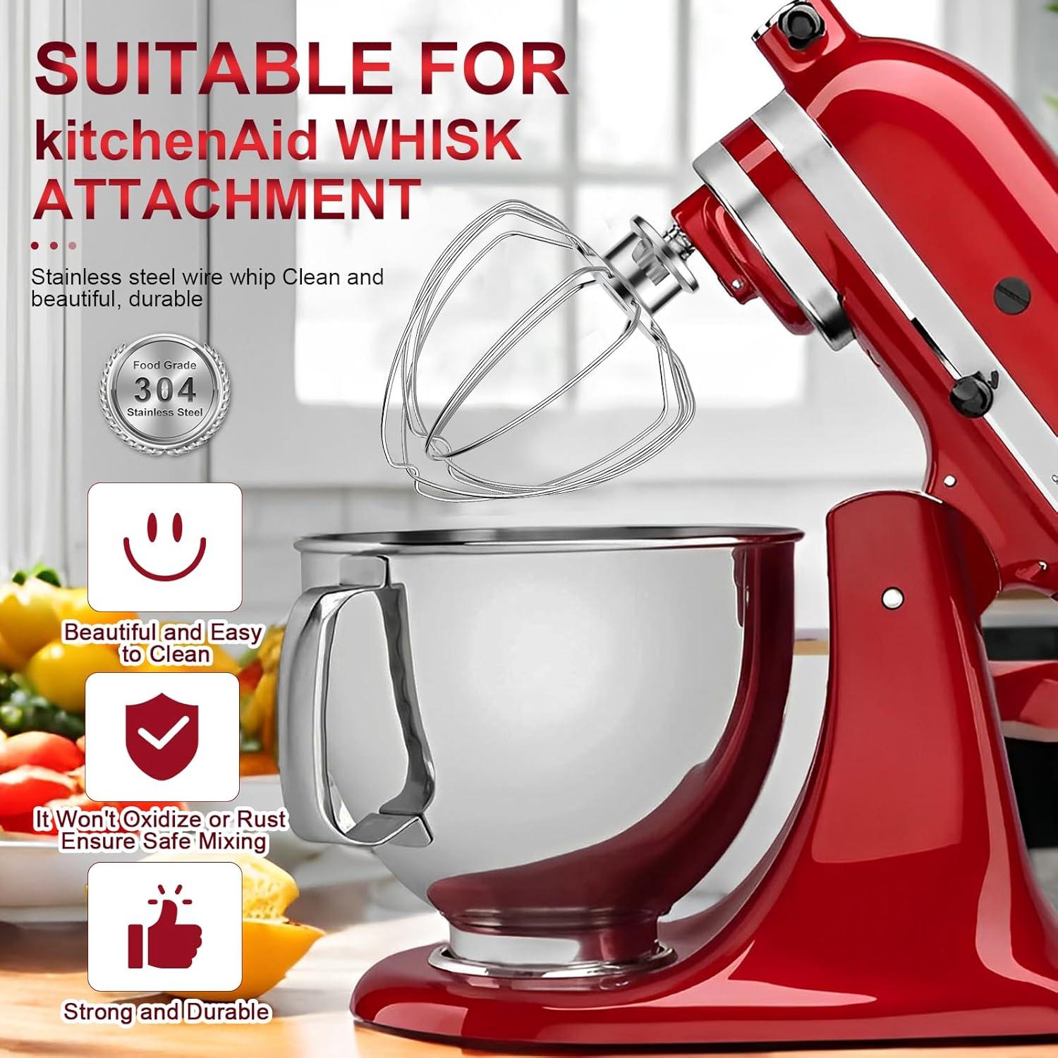 Batidor de 6 Alambres GuanQiao para KitchenAid 4.5-5 QT Acero Inoxidable