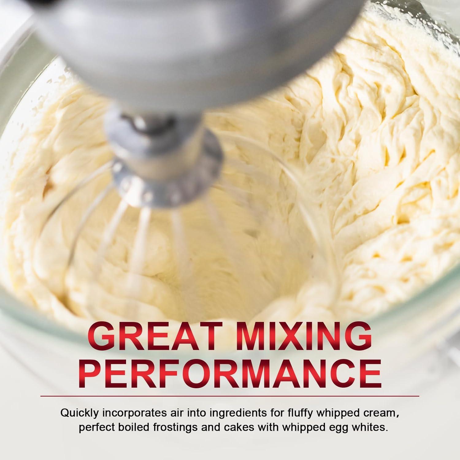 Batidor de 6 Alambres GuanQiao para KitchenAid 4.5-5 QT Acero Inoxidable