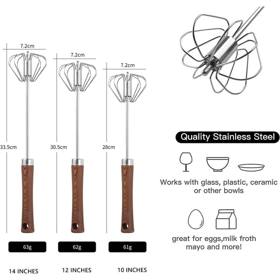 Batidor de Huevos Semi-Automático Howfulcheer 35.56cm Acero Inoxidable