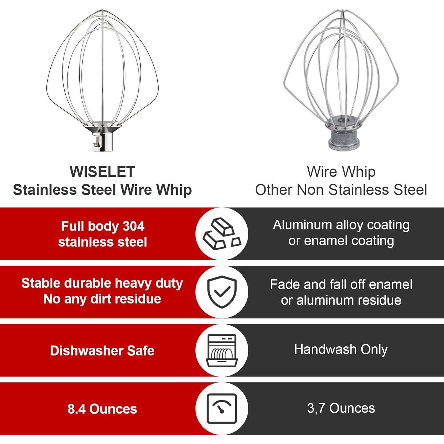 Batidor de Alambre K45WW Cofun para Batidora Kitchenaid 4.5-5Qt