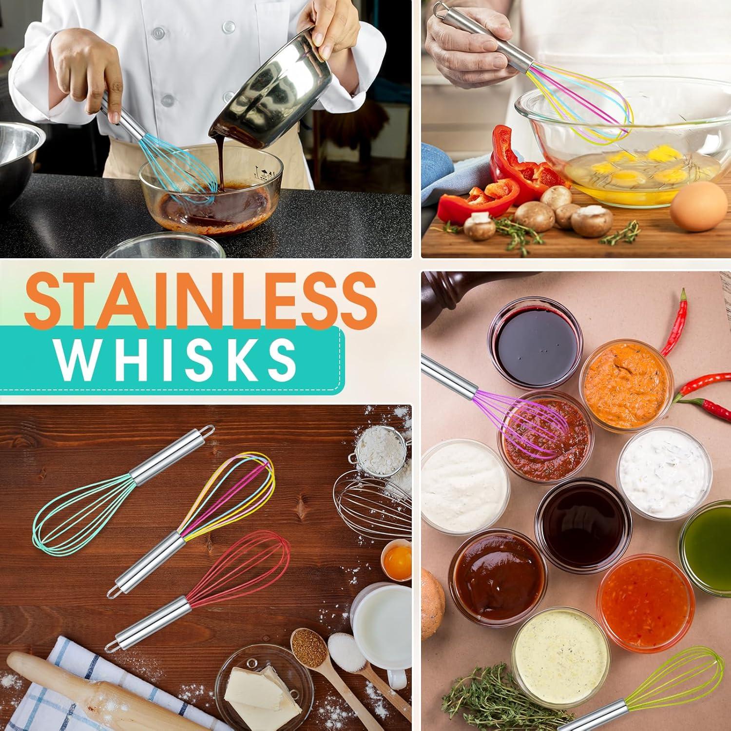 Set de 24 Batidores de Silicona Domensi 20.5 cm Coloridos