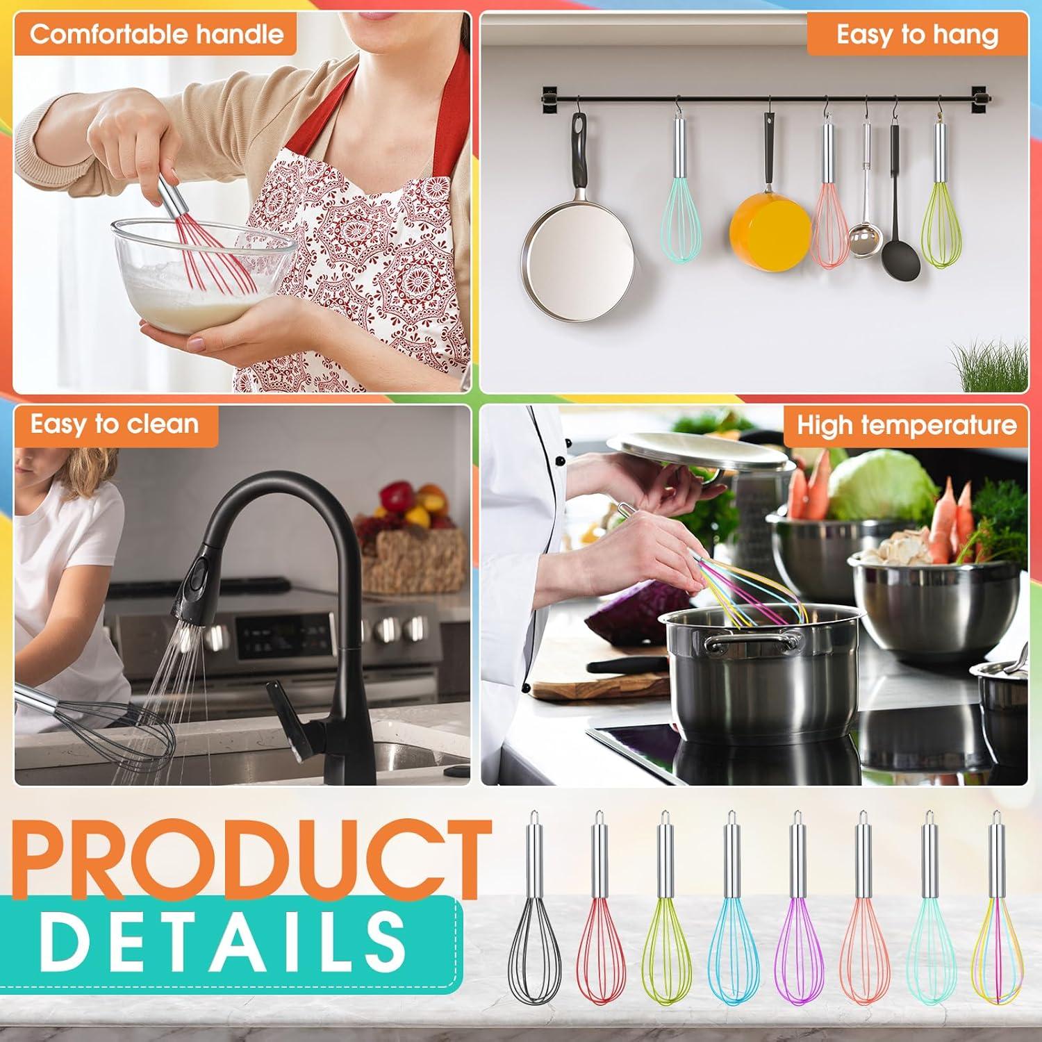 Set de 24 Batidores de Silicona Domensi 20.5 cm Coloridos