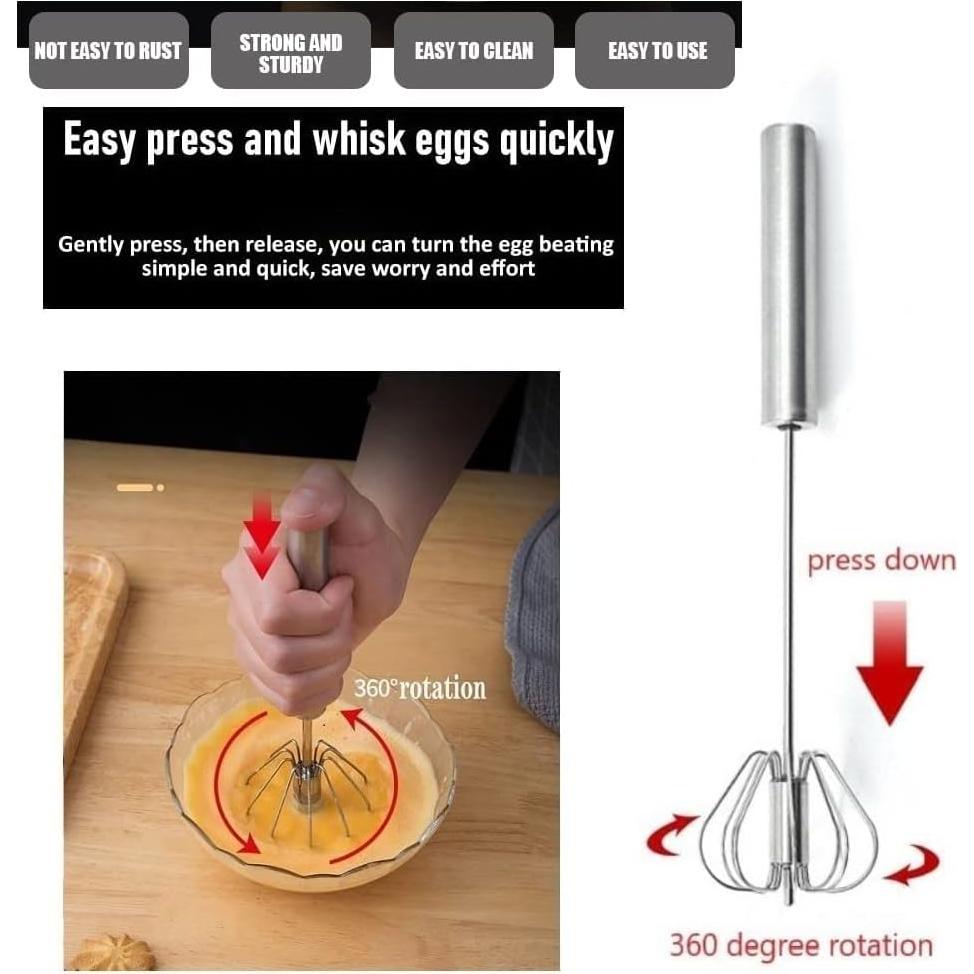 Batidor Semiautomático FveBzem 30 cm Acero Inoxidable