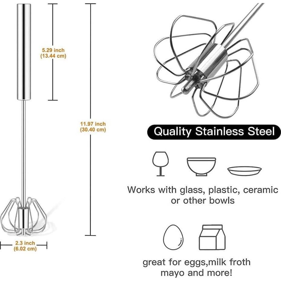 Batidor Semiautomático FveBzem 30 cm Acero Inoxidable
