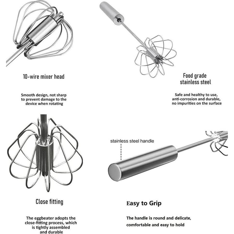 Batidor Semiautomático FveBzem 30 cm Acero Inoxidable