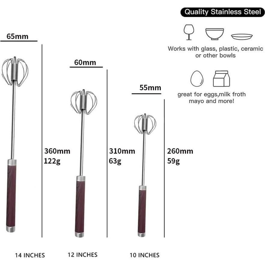 Batidor de Mano Semiautomático Howfulcheer 25.4 cm Acero Inoxidable