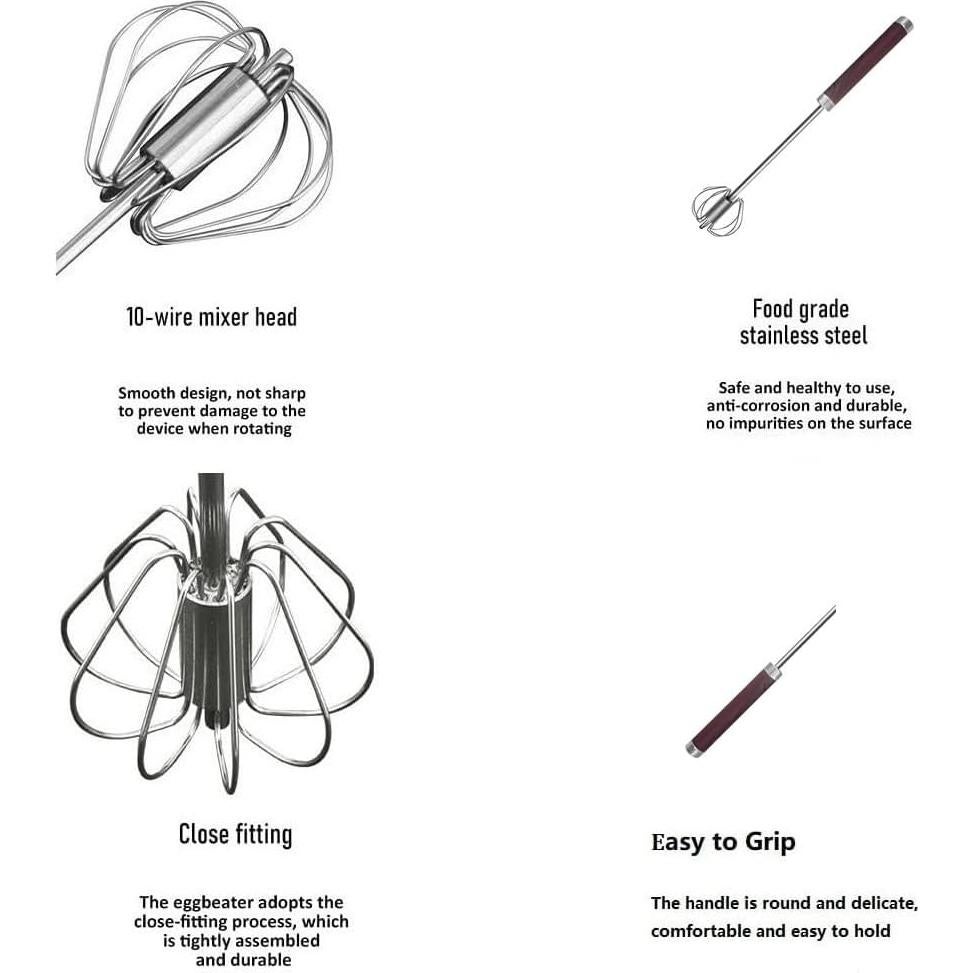 Batidor de Mano Semiautomático Howfulcheer 25.4 cm Acero Inoxidable