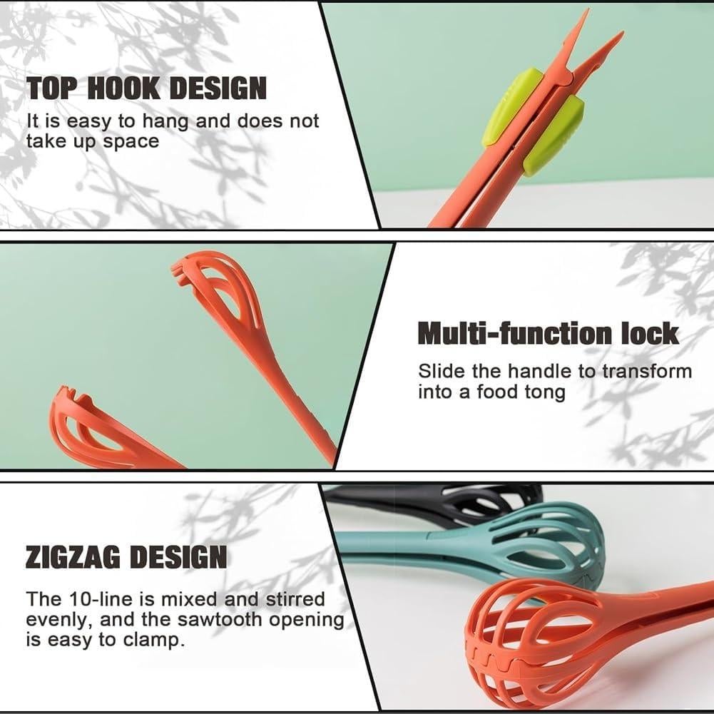 Batidor de Huevos y Clip de Comida 2 en 1 Howfulcheer Negro