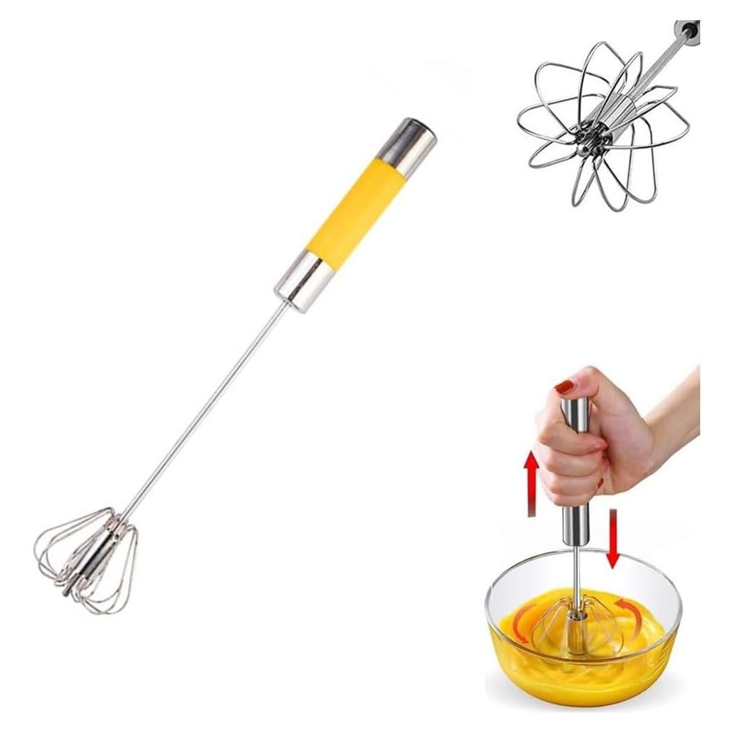 Batidor Semiautomático Howfulcheer 35.6 cm Acero Inoxidable Amarillo