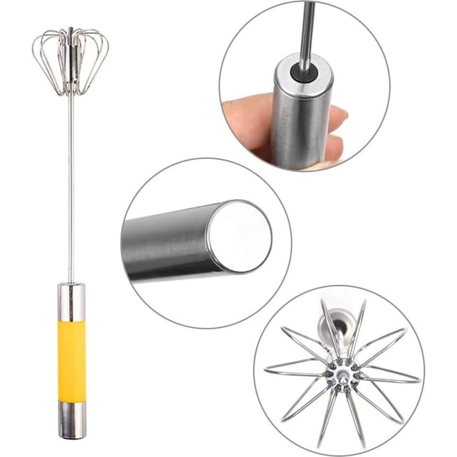 Batidor Semiautomático Howfulcheer 35.6 cm Acero Inoxidable Amarillo