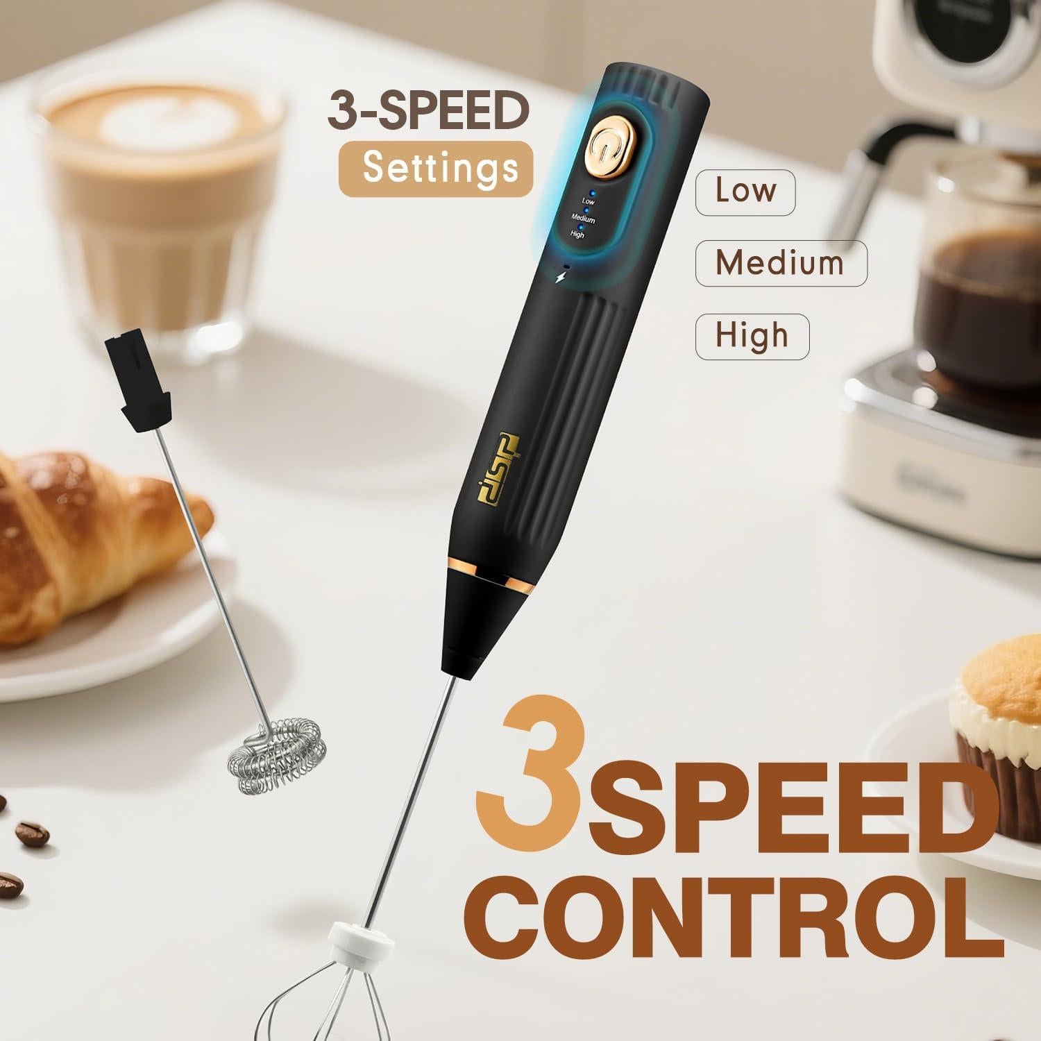 Batidora eléctrica DSP KA3095 recargable 3 velocidades negro