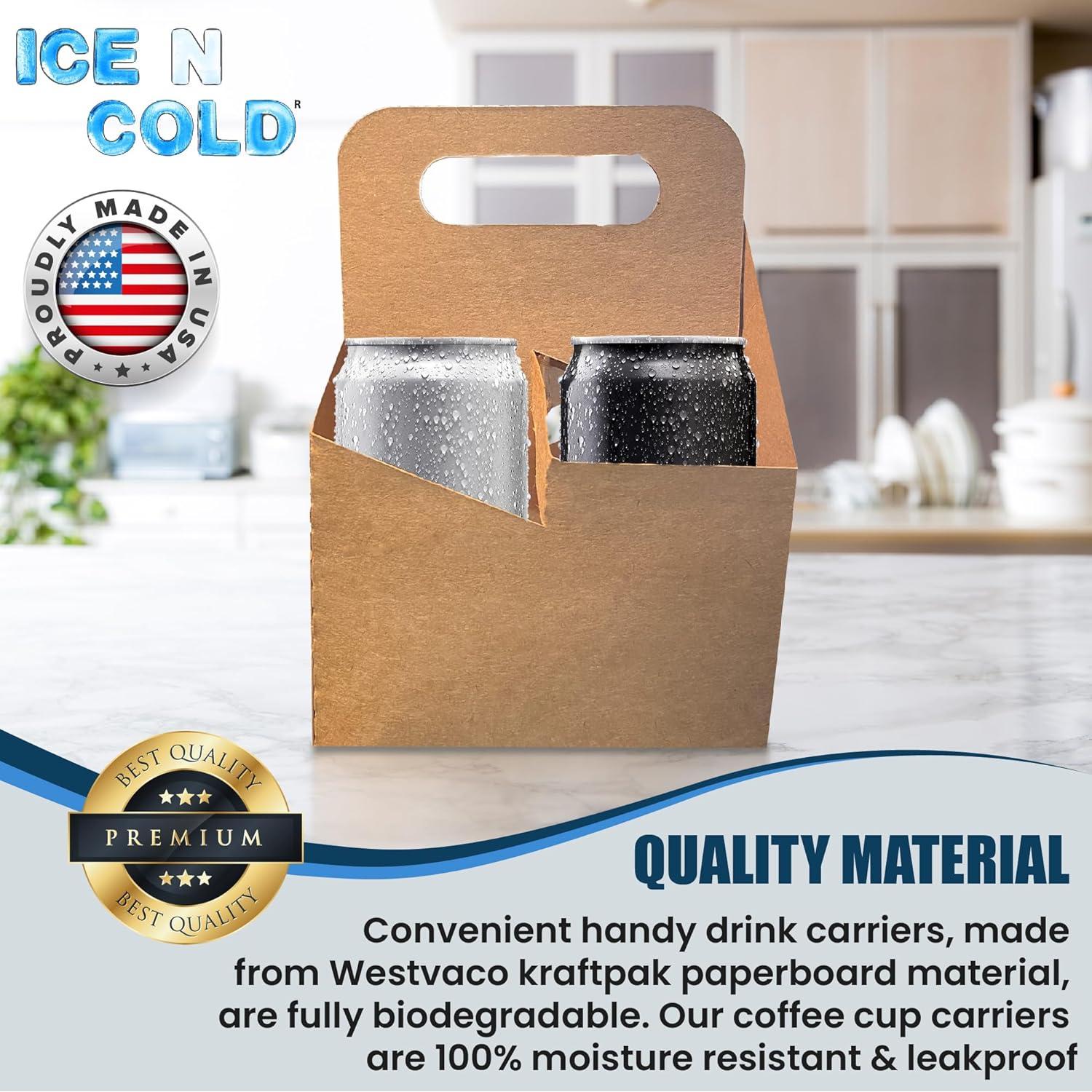 Portavasos de 4 Tazas Kraft C-Store Packaging - 50 Unidades