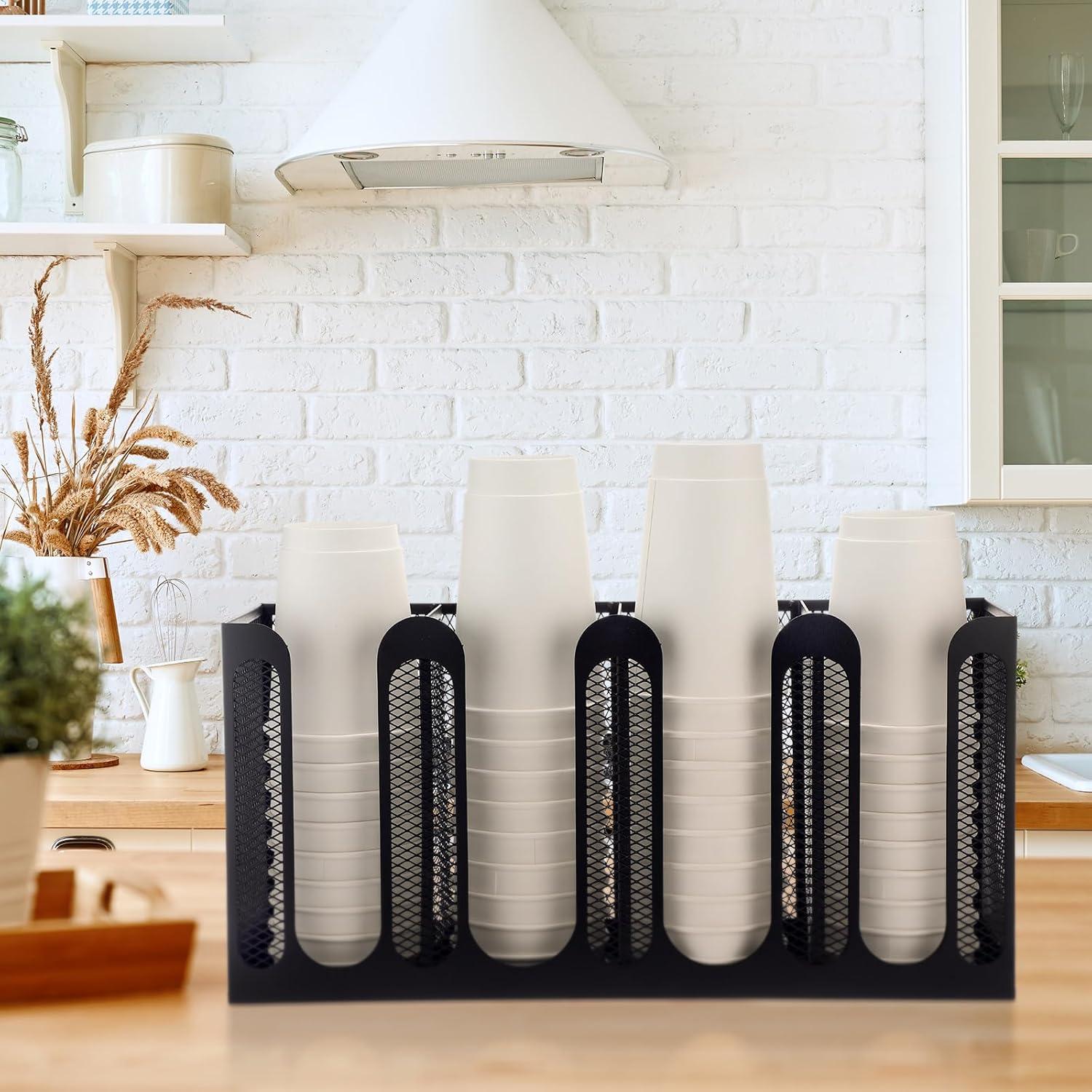 Dispensador de Tazas de Papel Maxcheck 4 Compartimentos 43x23cm