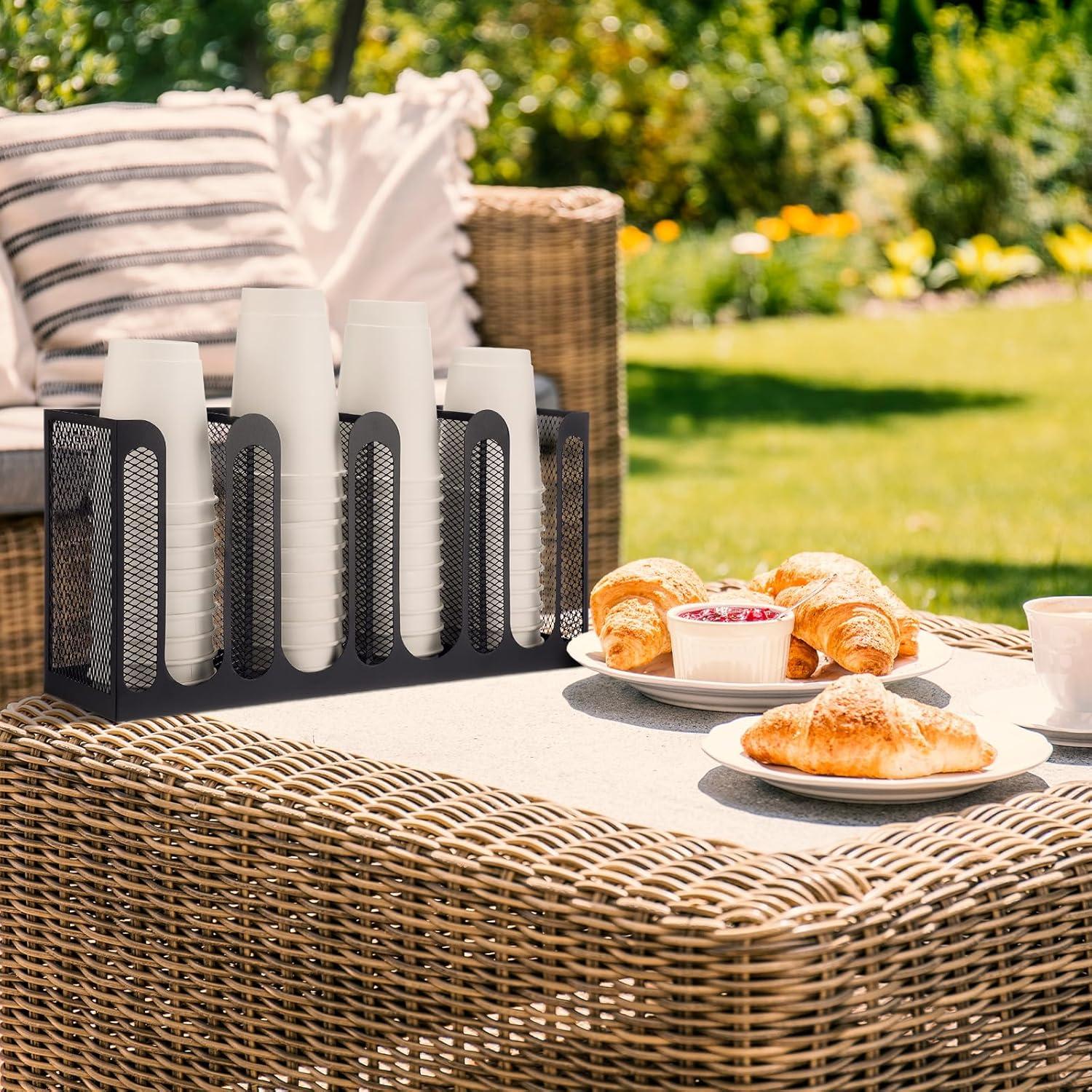 Dispensador de Tazas de Papel Maxcheck 4 Compartimentos 43x23cm