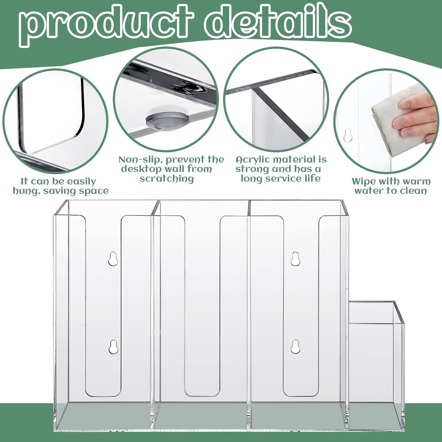 Organizador de Tazas de Acrílico Cunhill 4 Compartimentos Transparente