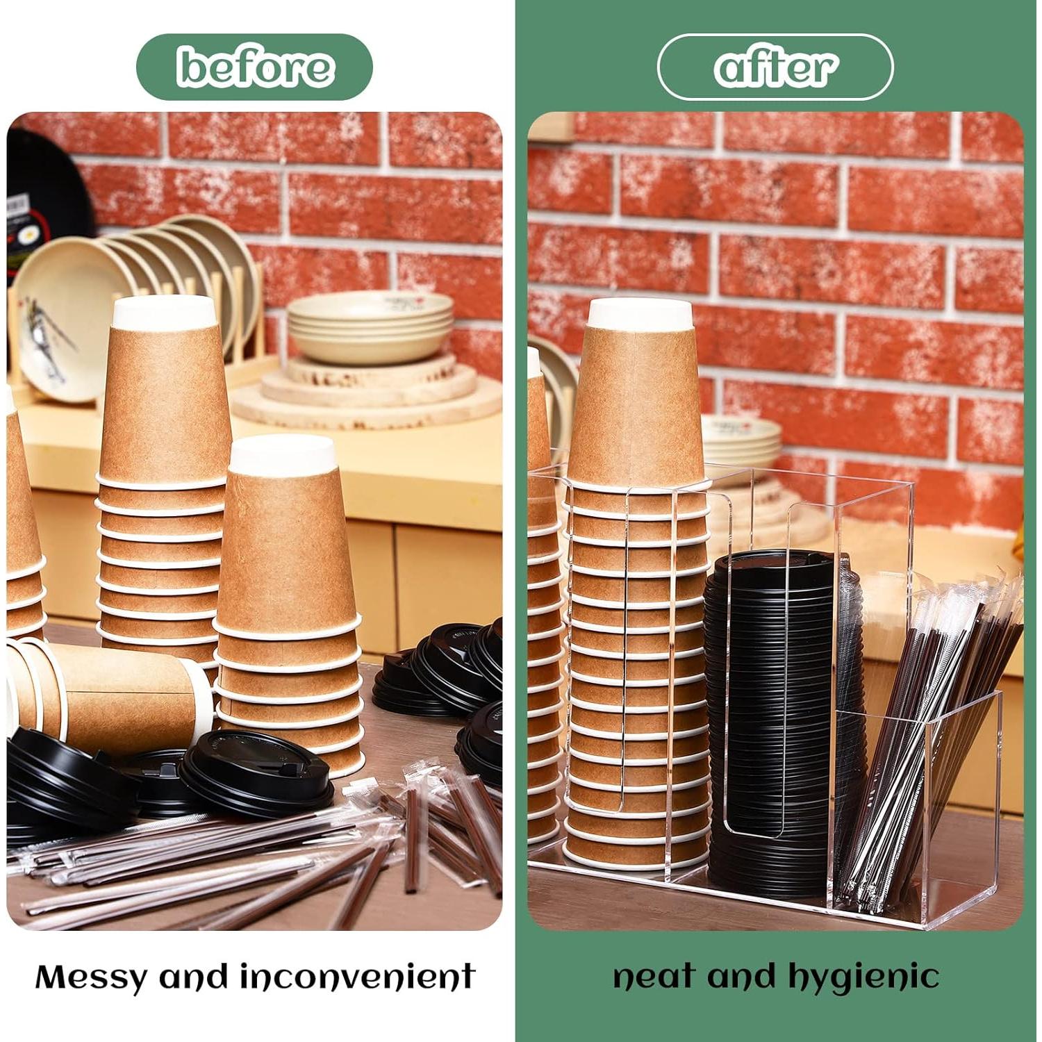 Organizador de Tazas de Acrílico Cunhill 4 Compartimentos Transparente