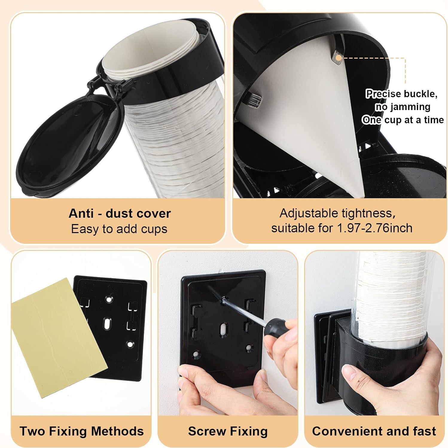 Tazas de Papel en Forma de Cono Roshtia 600 Pcs 113 ml con Dispensador