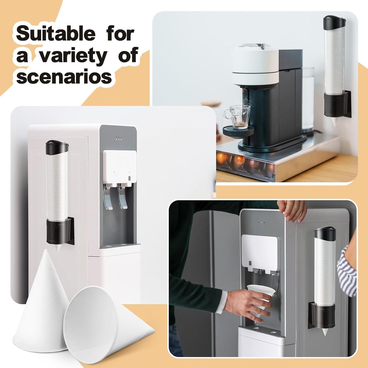 Tazas de Papel en Forma de Cono Roshtia 600 Pcs 113 ml con Dispensador