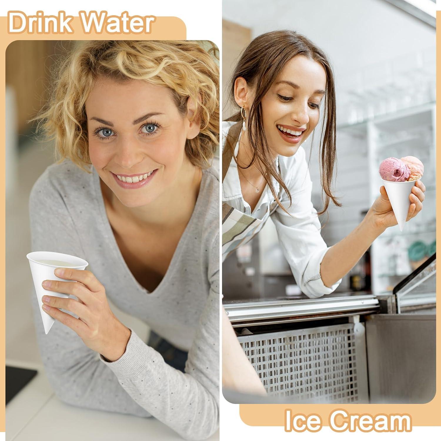 Tazas de Papel en Forma de Cono Roshtia 600 Pcs 113 ml con Dispensador