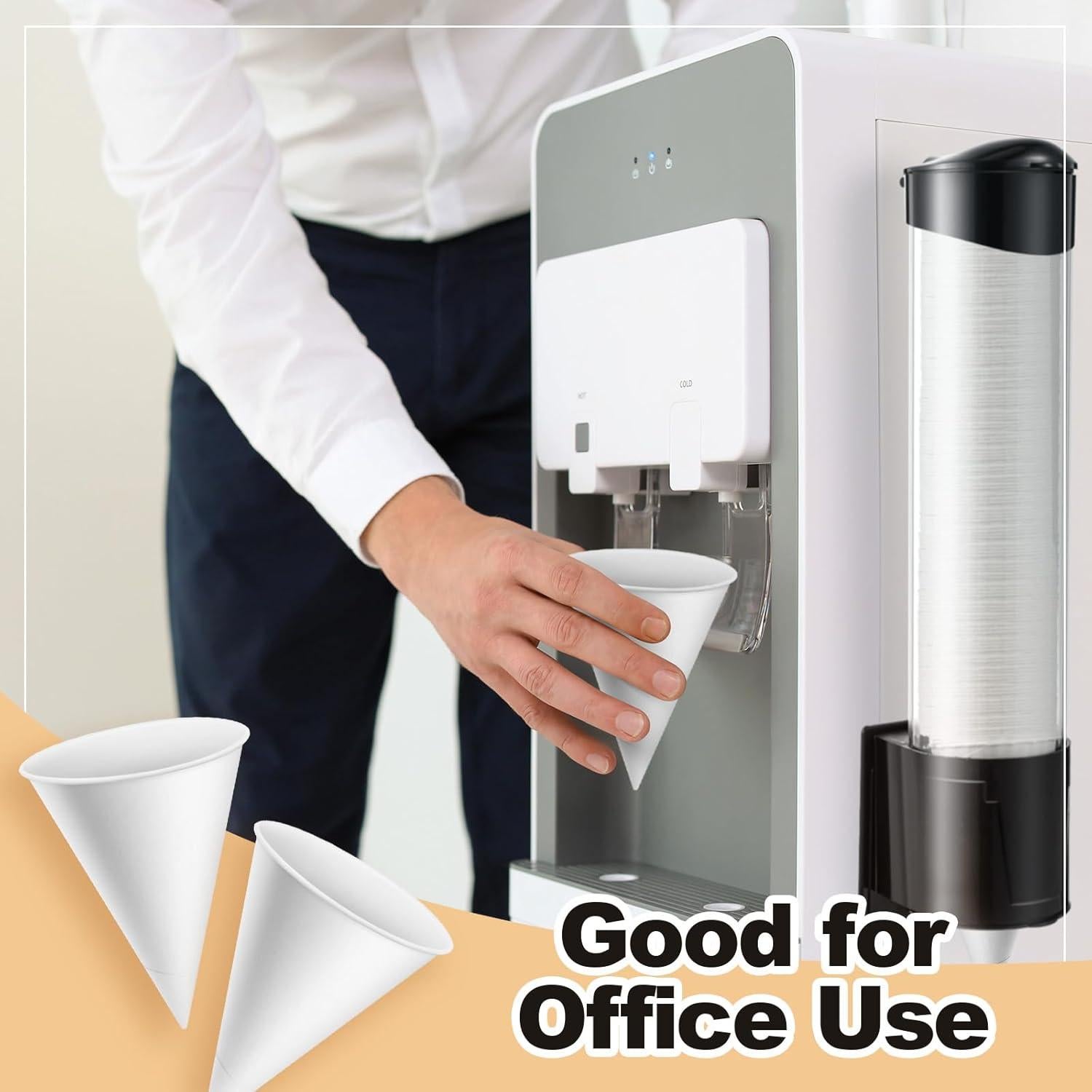 Tazas de Papel en Forma de Cono Roshtia 600 Pcs 113 ml con Dispensador