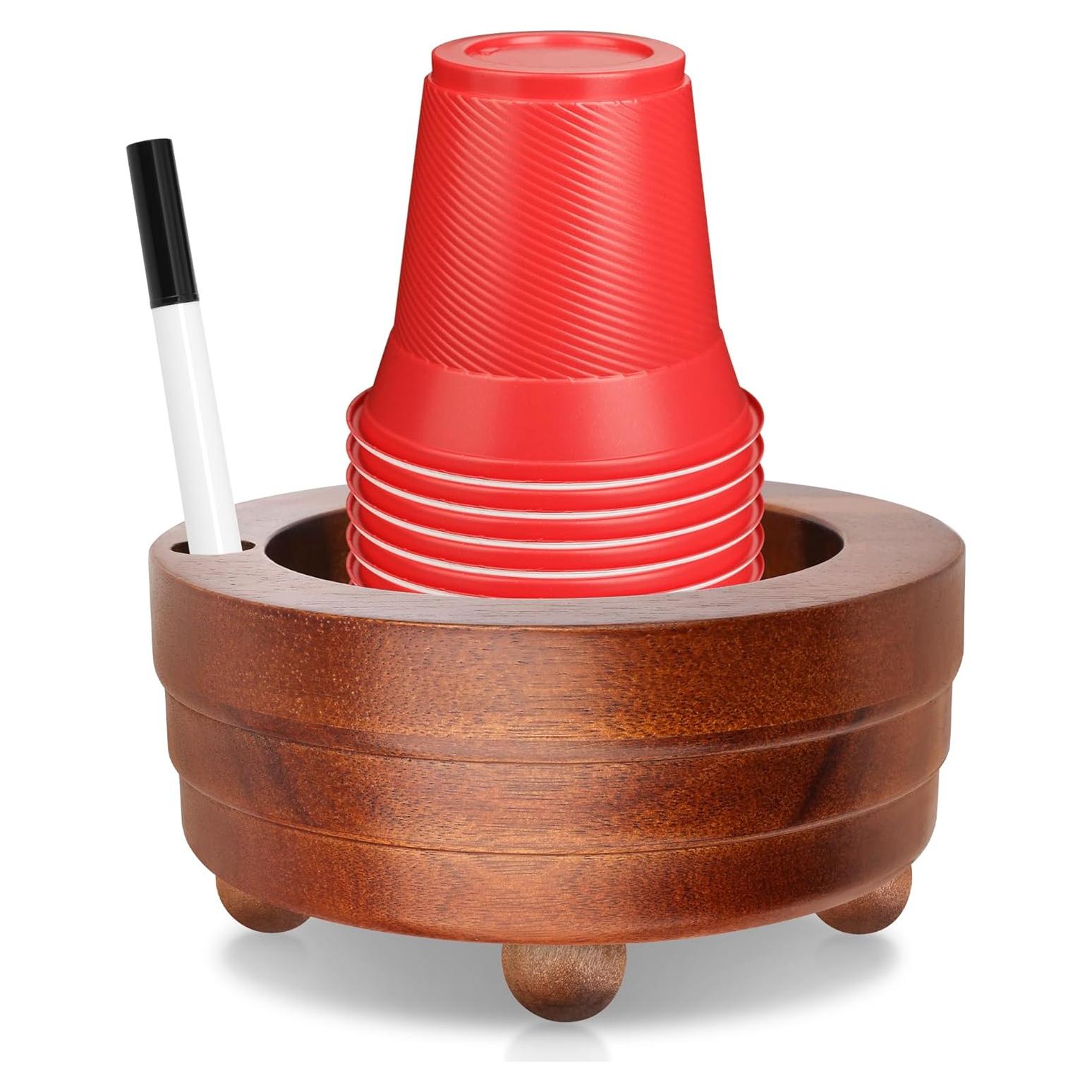 Soporte de Tazas de Madera AngleKai con Marcador 15.6x15.6cm