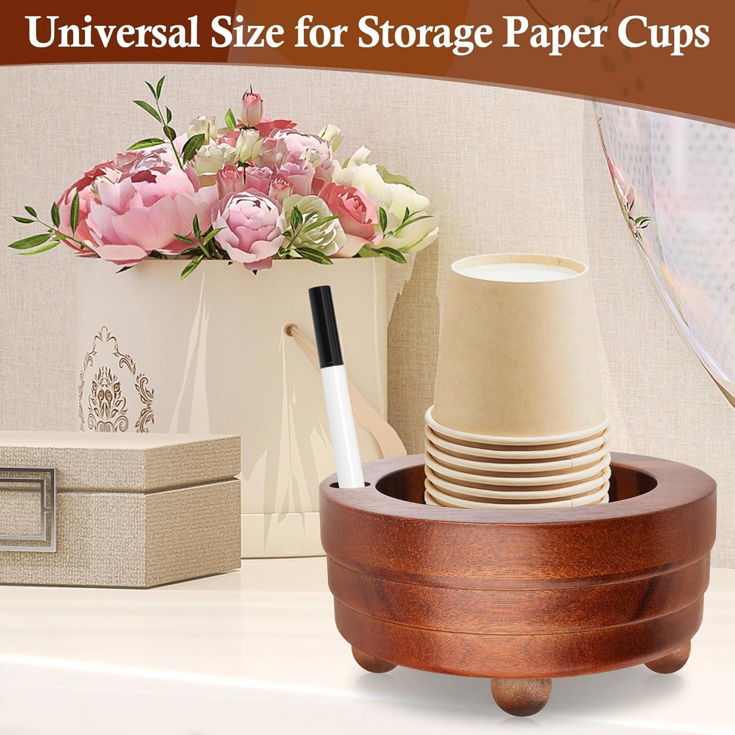Soporte de Tazas de Madera AngleKai con Marcador 15.6x15.6cm