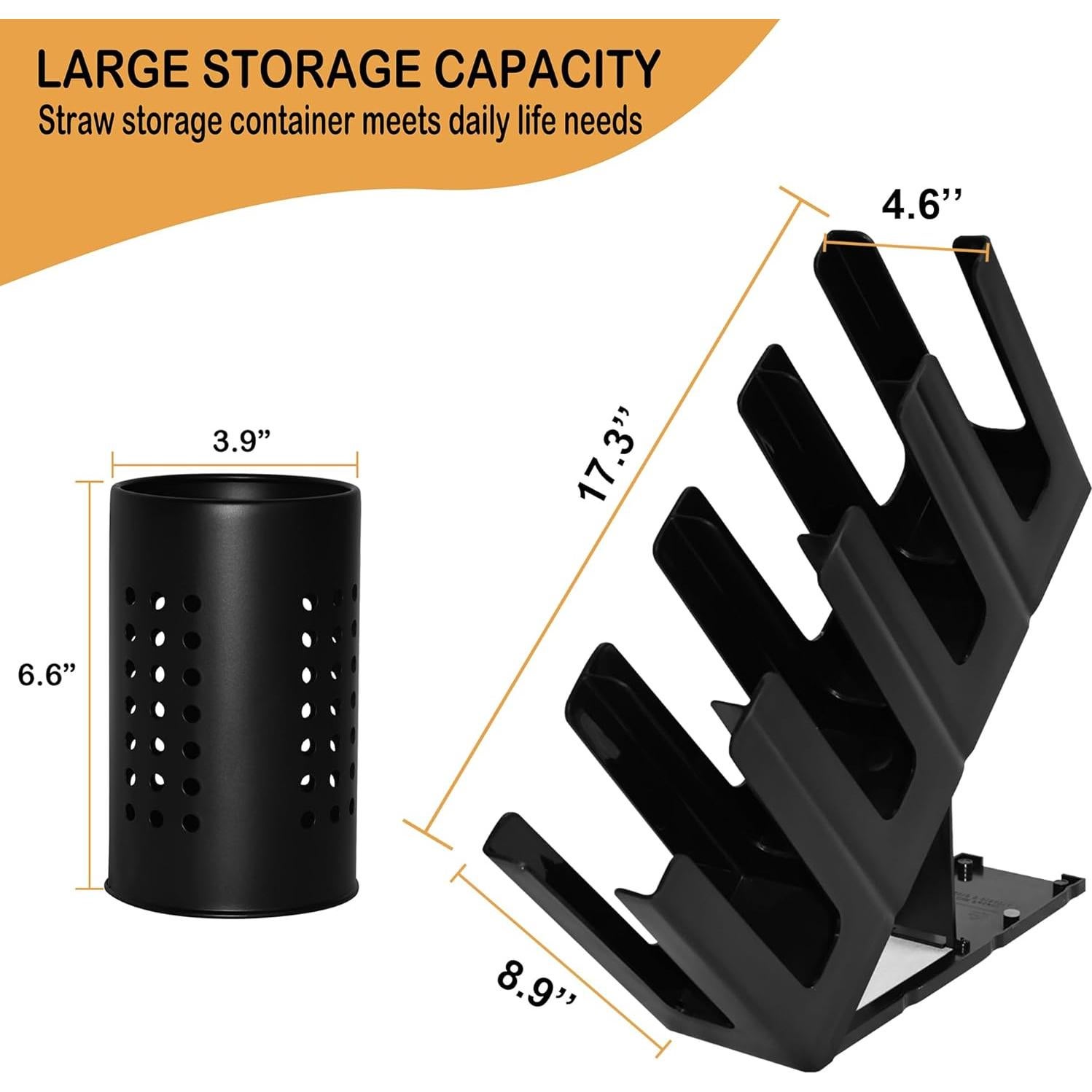 Dispensador de vasos con organizador de popotes Genérico 4 compartimentos