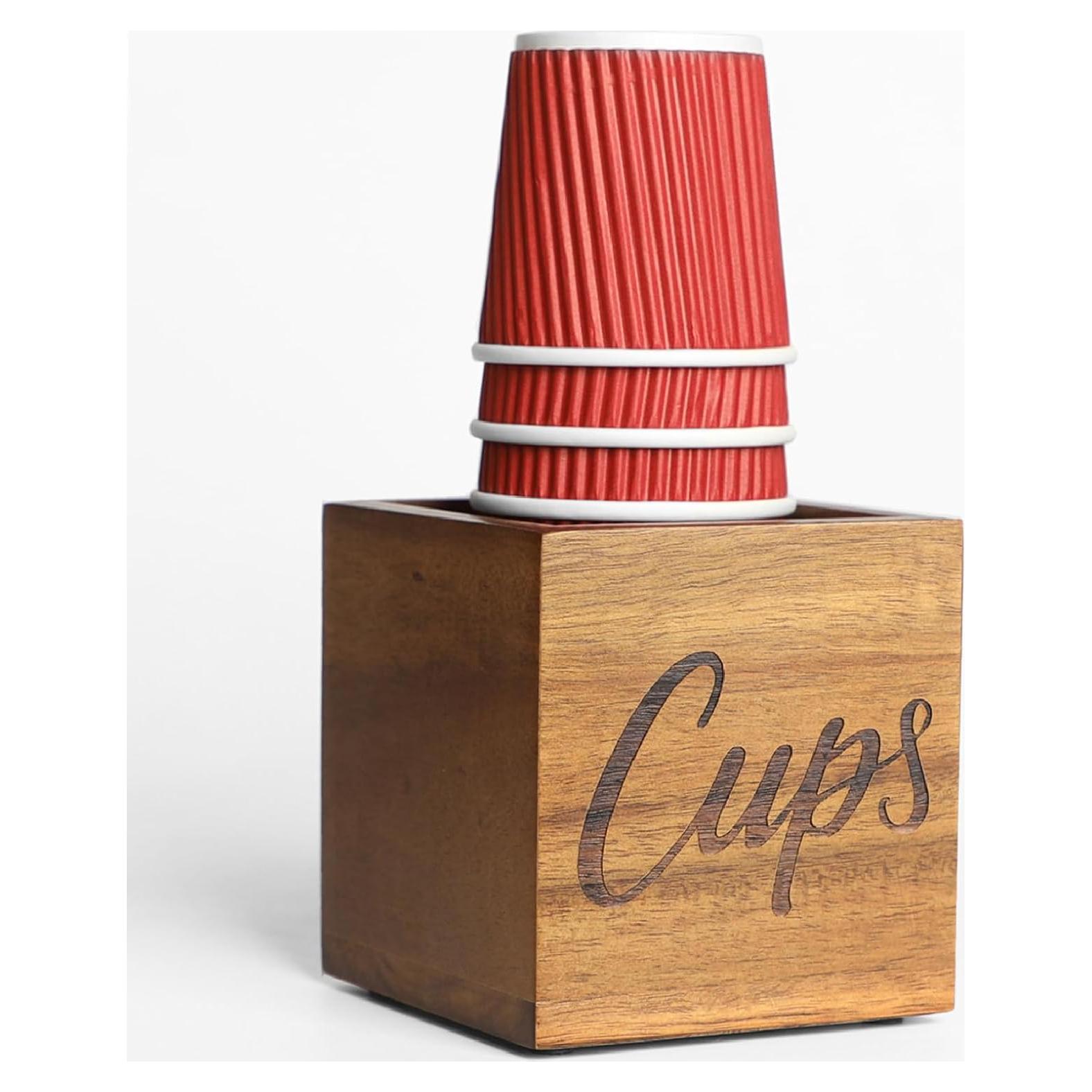 Soporte para Tazas de Madera de Acacia LBEMEY - Pequeño, 13x13 cm