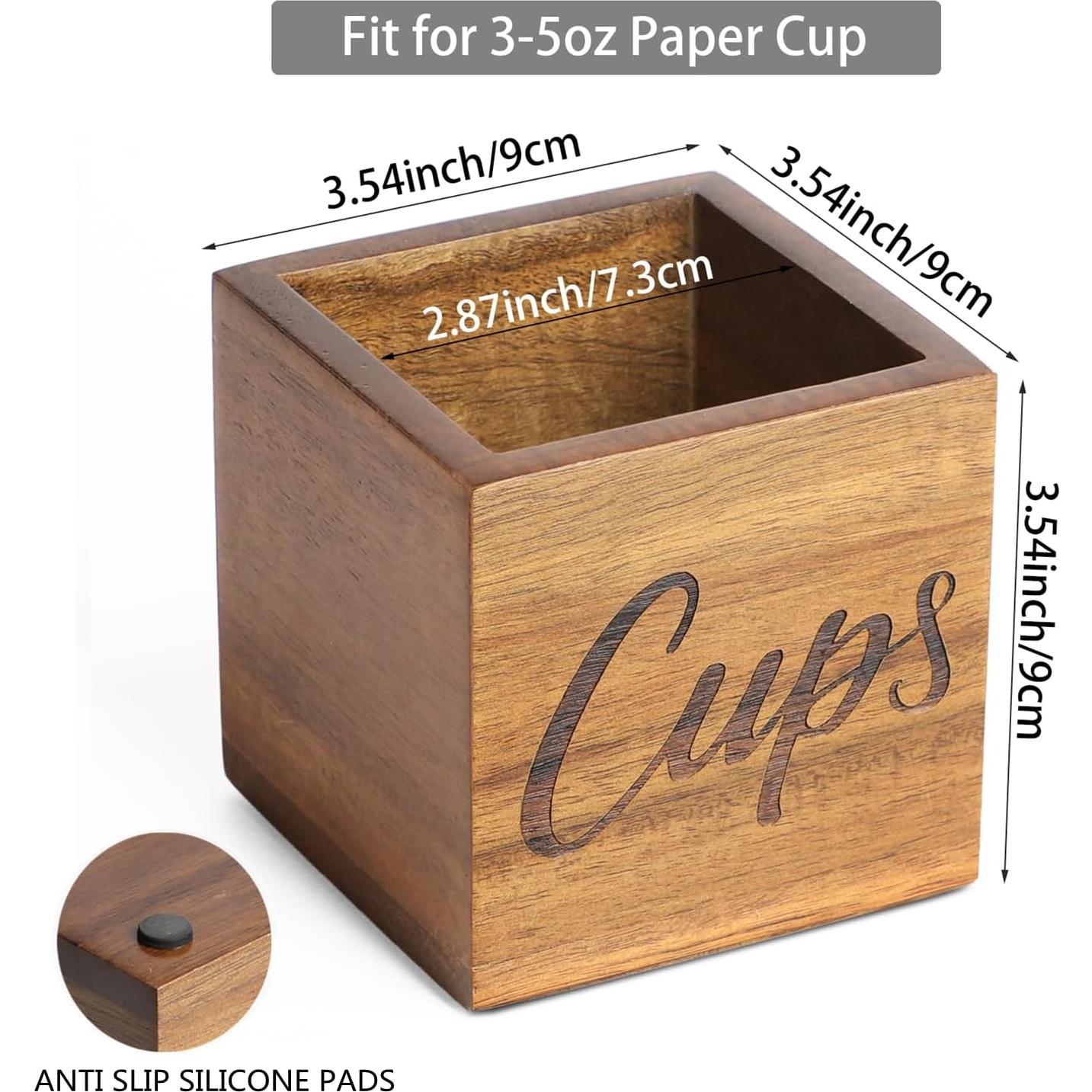 Soporte para Tazas de Madera de Acacia LBEMEY - Pequeño, 13x13 cm