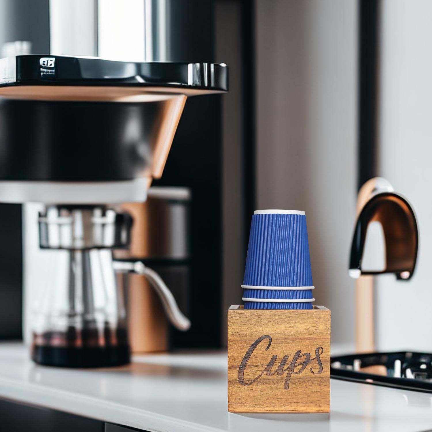 Soporte para Tazas de Madera de Acacia LBEMEY - Pequeño, 13x13 cm