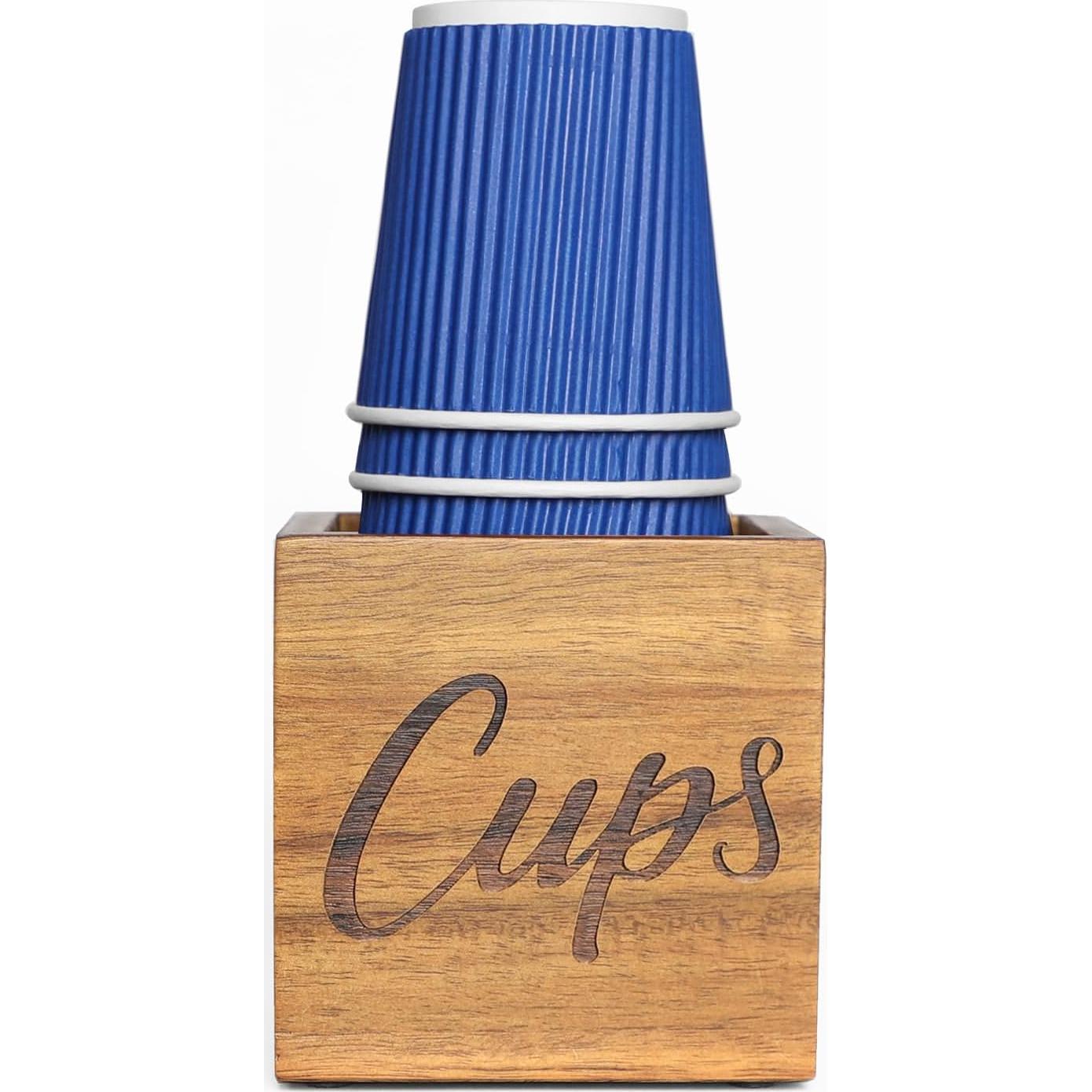 Soporte para Tazas de Madera de Acacia LBEMEY - Pequeño, 13x13 cm