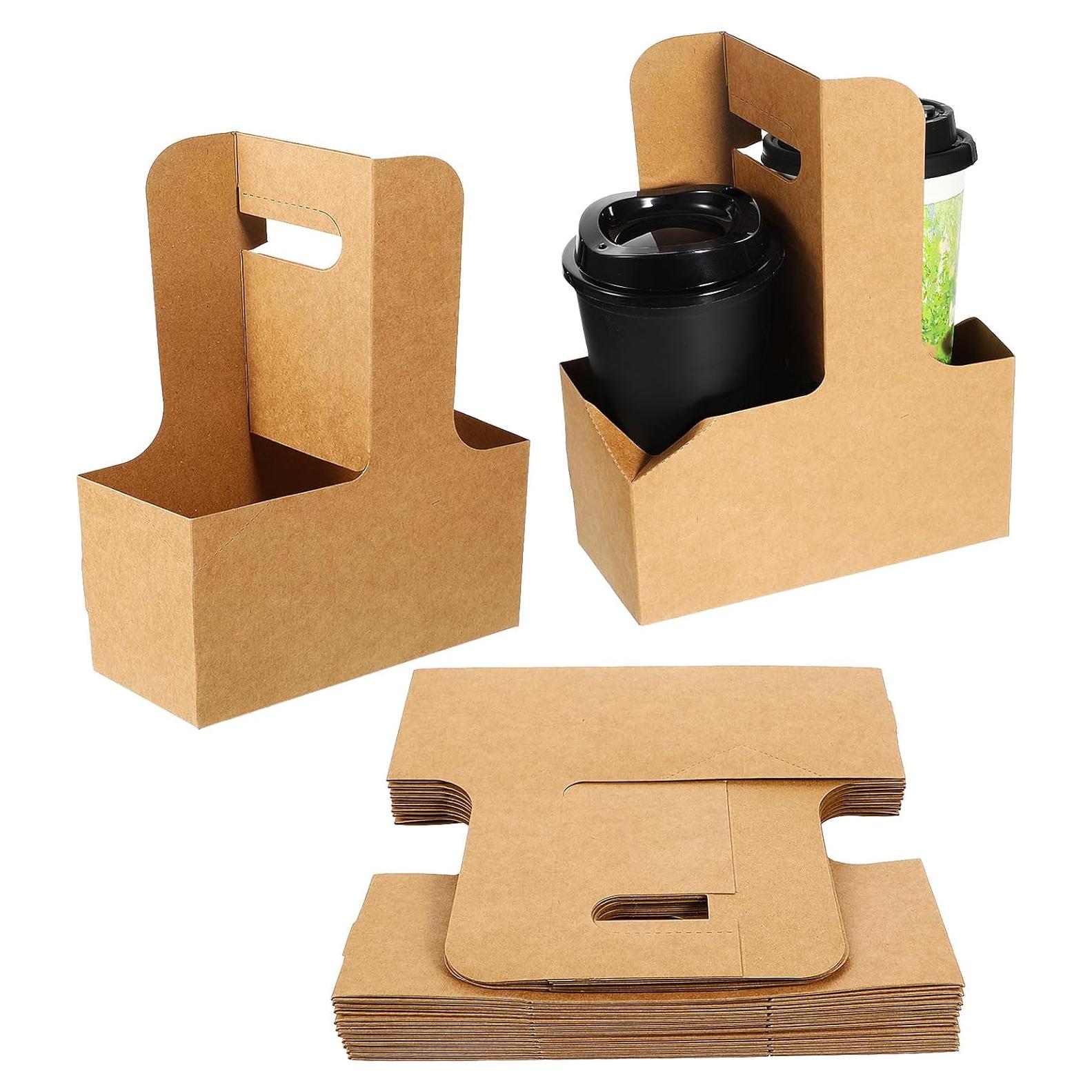 Paquete de 40 Portavasos de Cartón Blanco MAQUITA para 2 Tazas