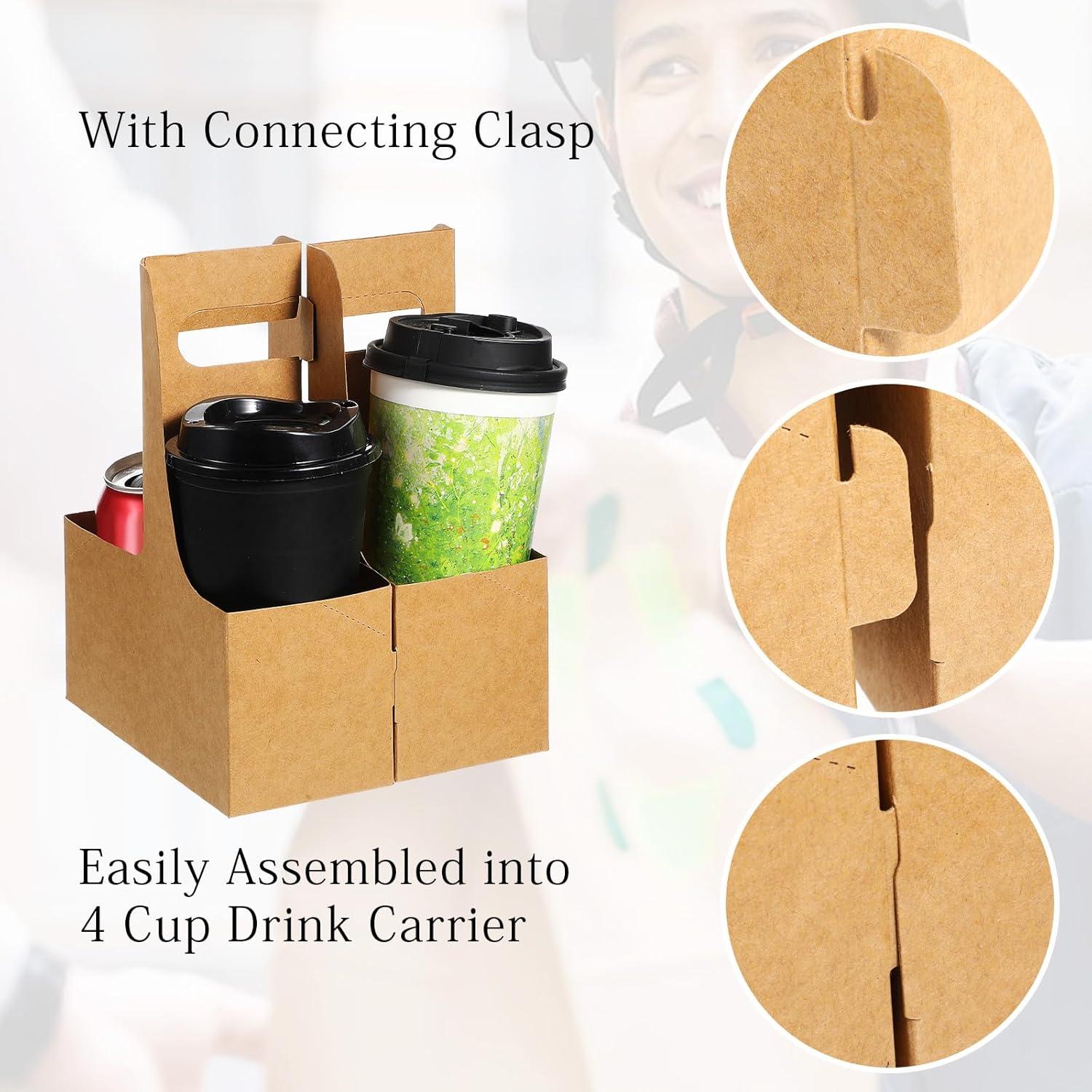 Paquete de 40 Portavasos de Cartón Blanco MAQUITA para 2 Tazas