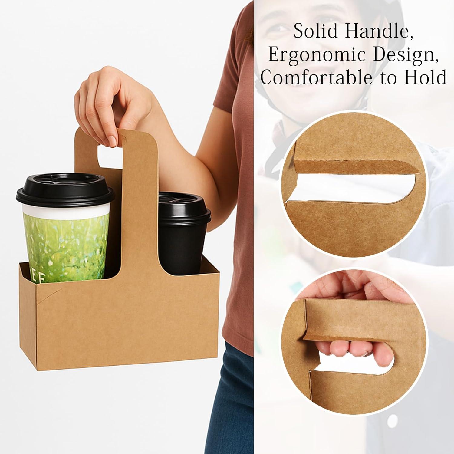 Paquete de 40 Portavasos de Cartón Blanco MAQUITA para 2 Tazas