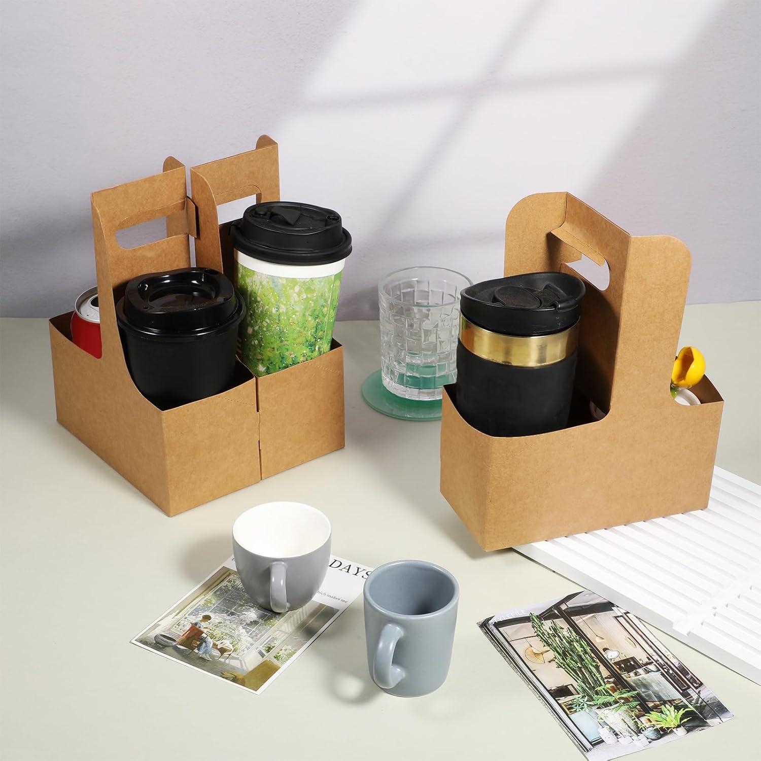 Paquete de 40 Portavasos de Cartón Blanco MAQUITA para 2 Tazas