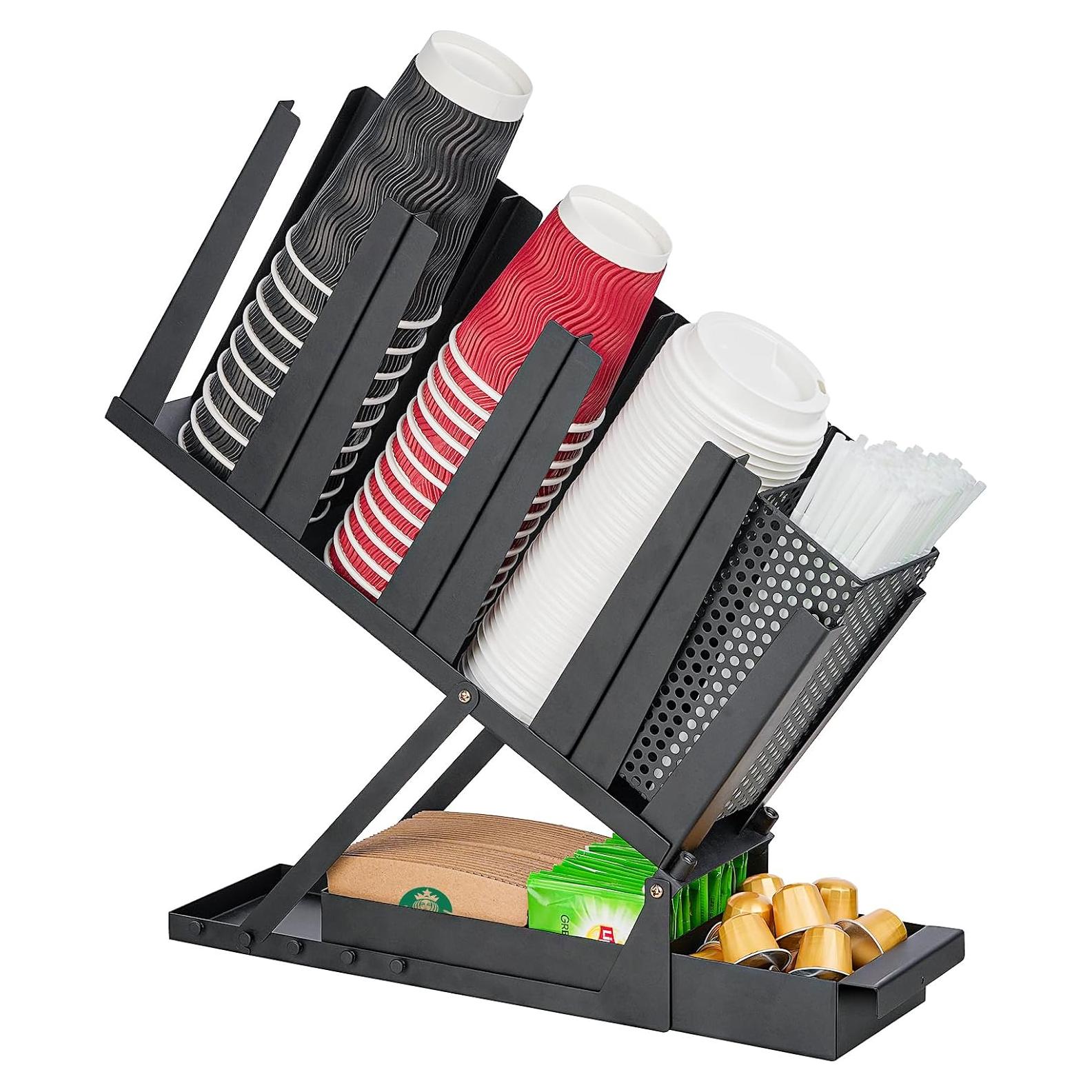 Dispensador de Tazas de Café Samhe 5 Compartimentos Metal Negro