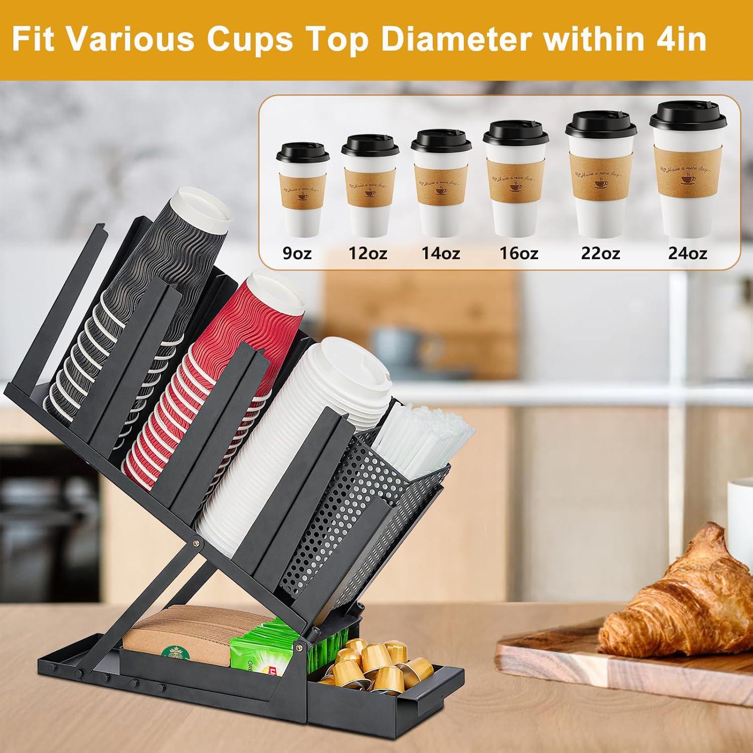 Dispensador de Tazas de Café Samhe 5 Compartimentos Metal Negro