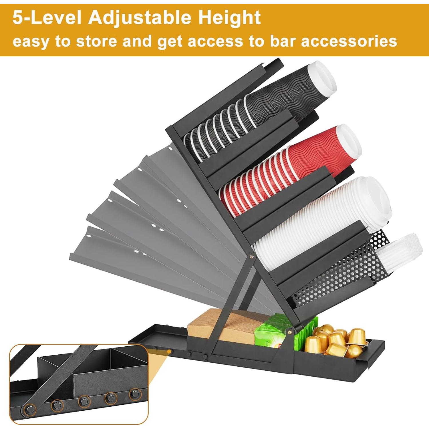 Dispensador de Tazas de Café Samhe 5 Compartimentos Metal Negro