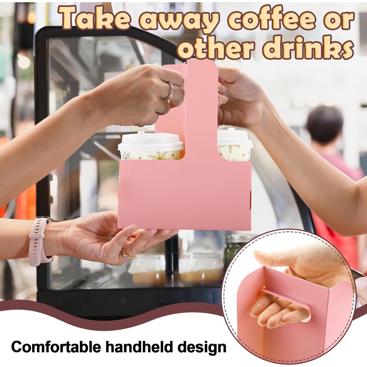 Portavasos de Cartón Kosiz 60 Pcs Rosa para 2 Tazas